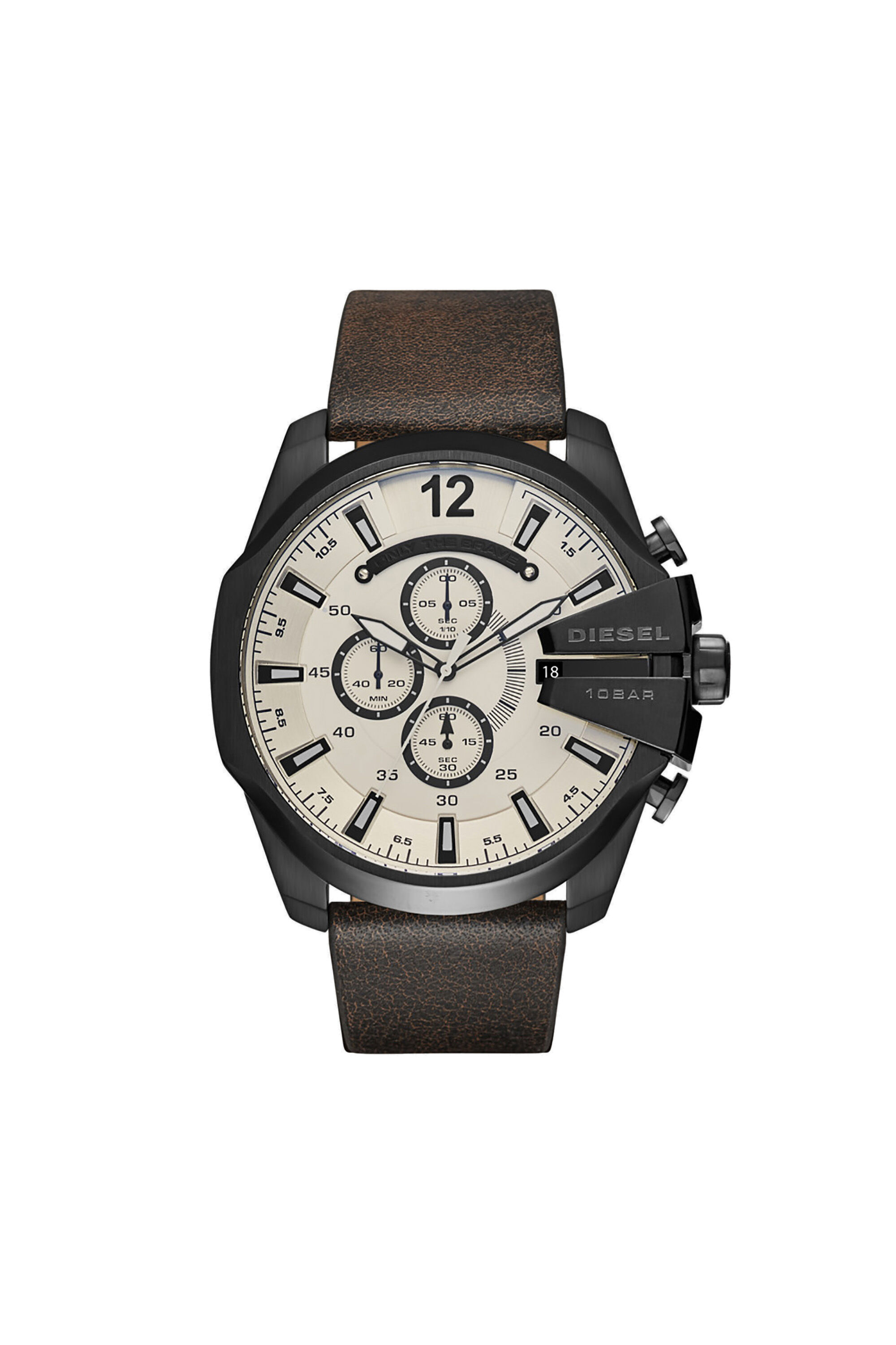 Diesel - DZ4422, Male's Mega Chief quartz analog watch in ブラウン - 1