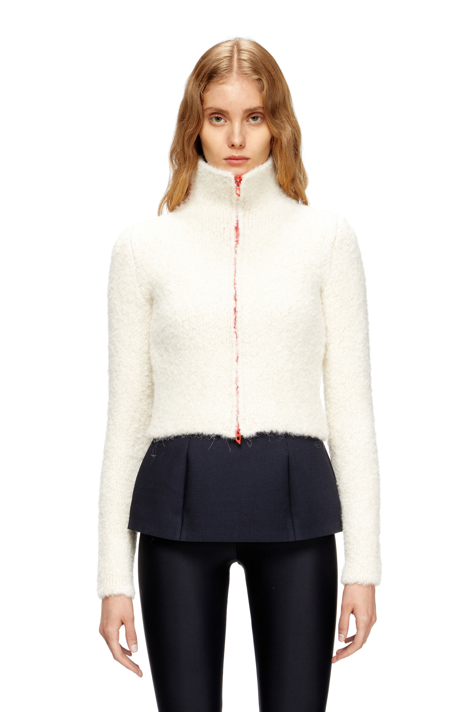 Diesel - M-ELEONERE, Female's Zip cardigan with contrast interior in null - 3