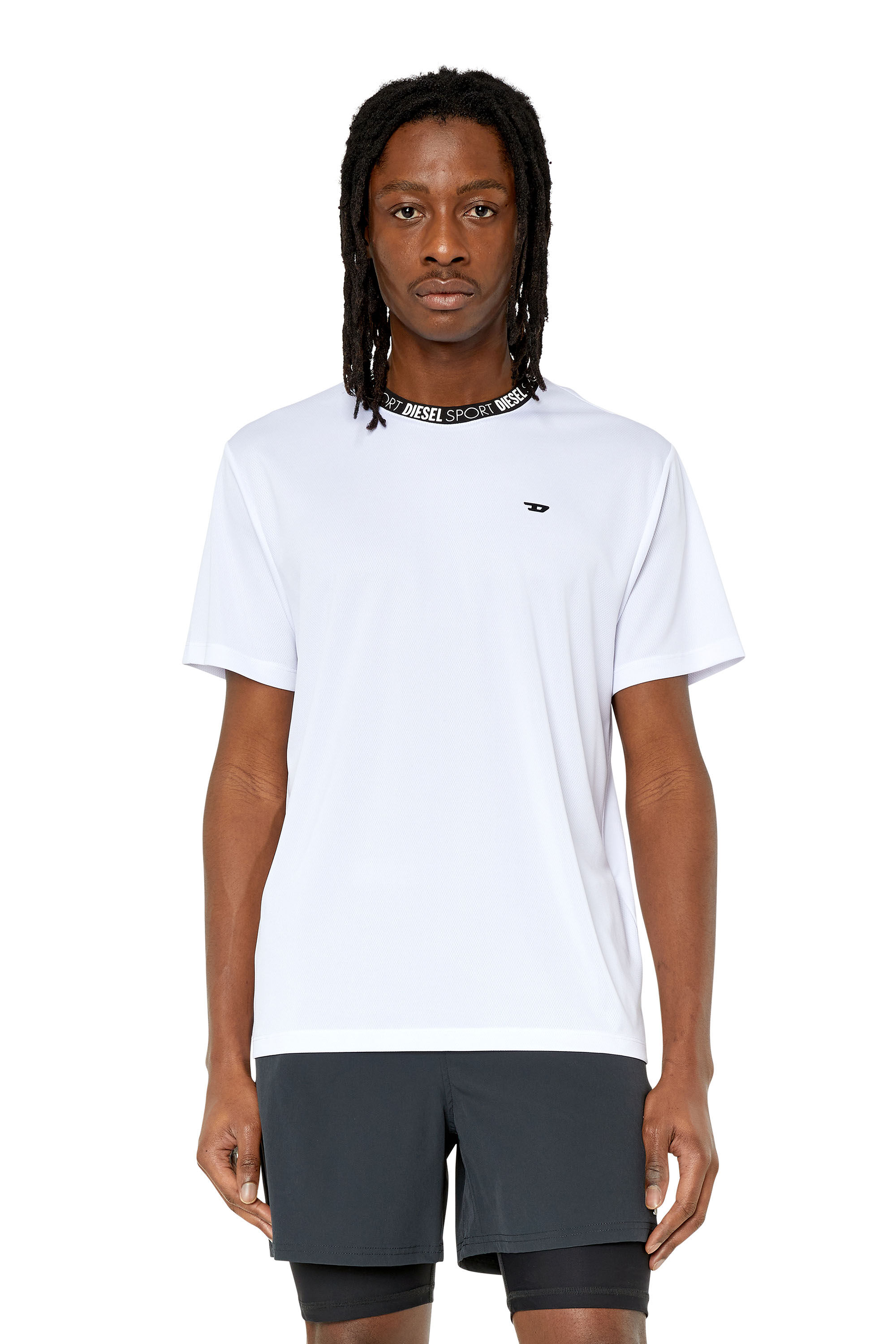 Diesel - AMTEE-ALIX-WT34, Male's トレーニング Tシャツ DIESEL SPORT in ホワイト - 3