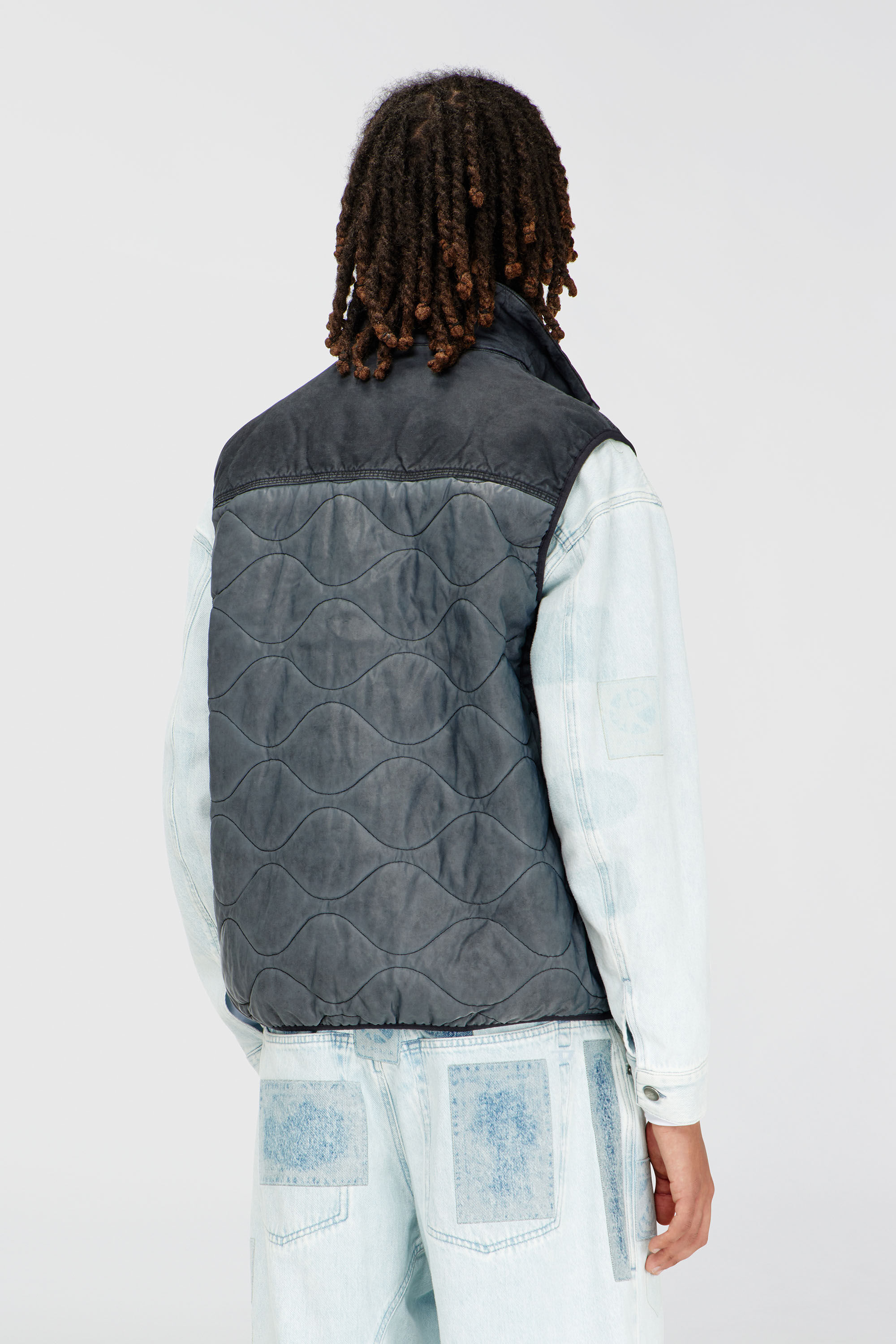 Diesel - J-ALVAR, Male's ジップアップベスト in ダークグレー - 5