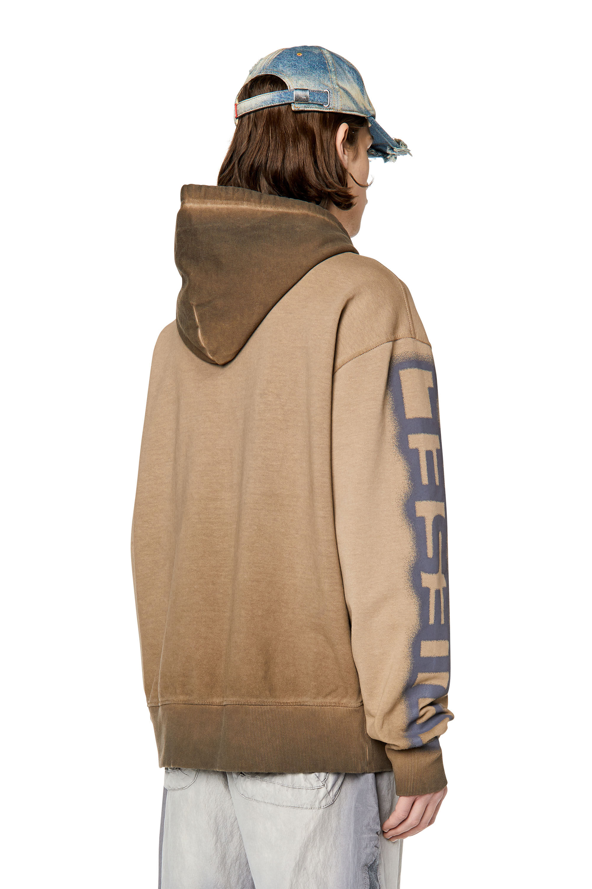 Diesel - S-MACS-HOOD-H1, Male's パーカー グラフィック in ライトブラウン - 5