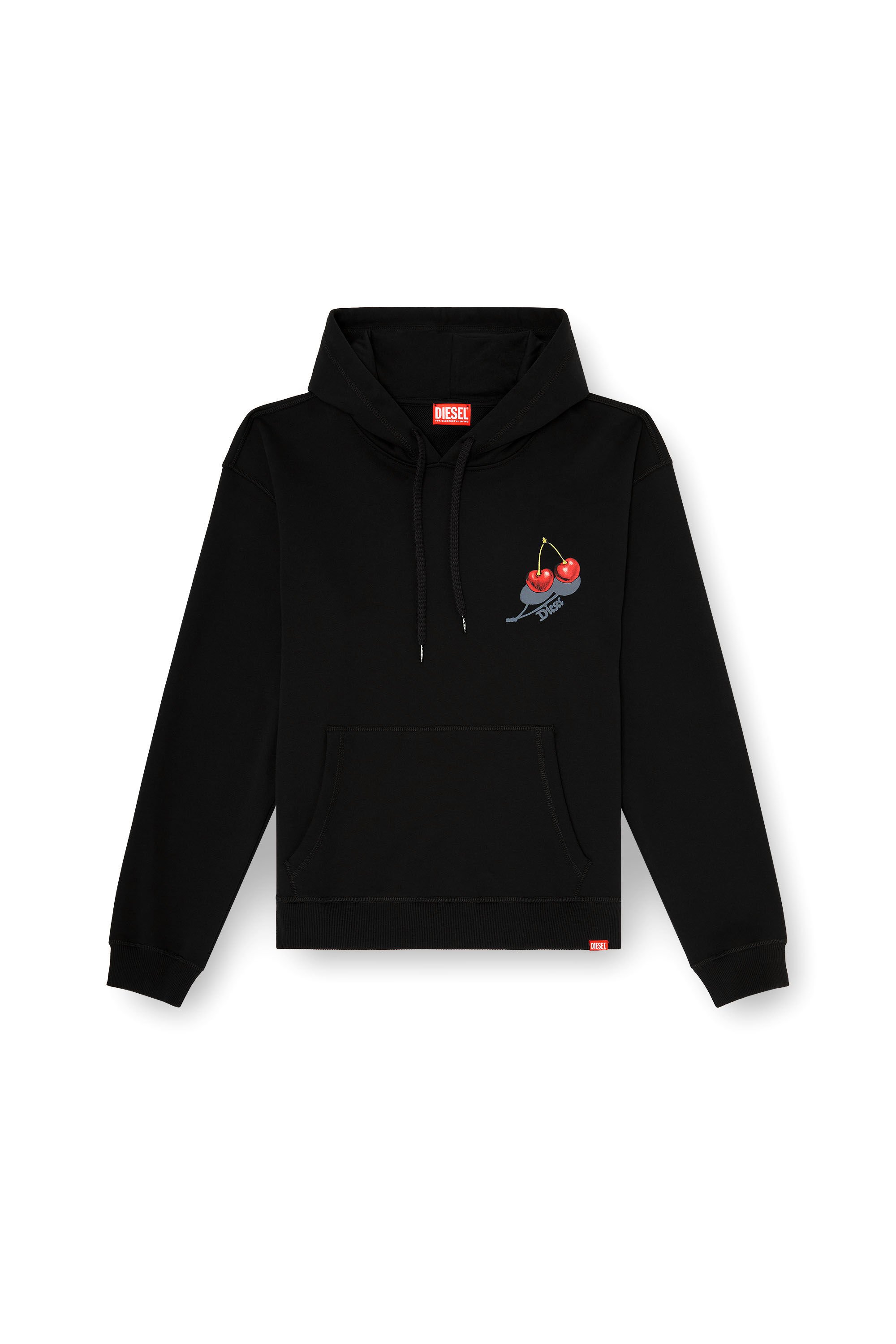 Diesel - SV-S-NORM-HOOD-CHER, Unisex's Hoodie in cotton with cherry graphic in ブラック - 2