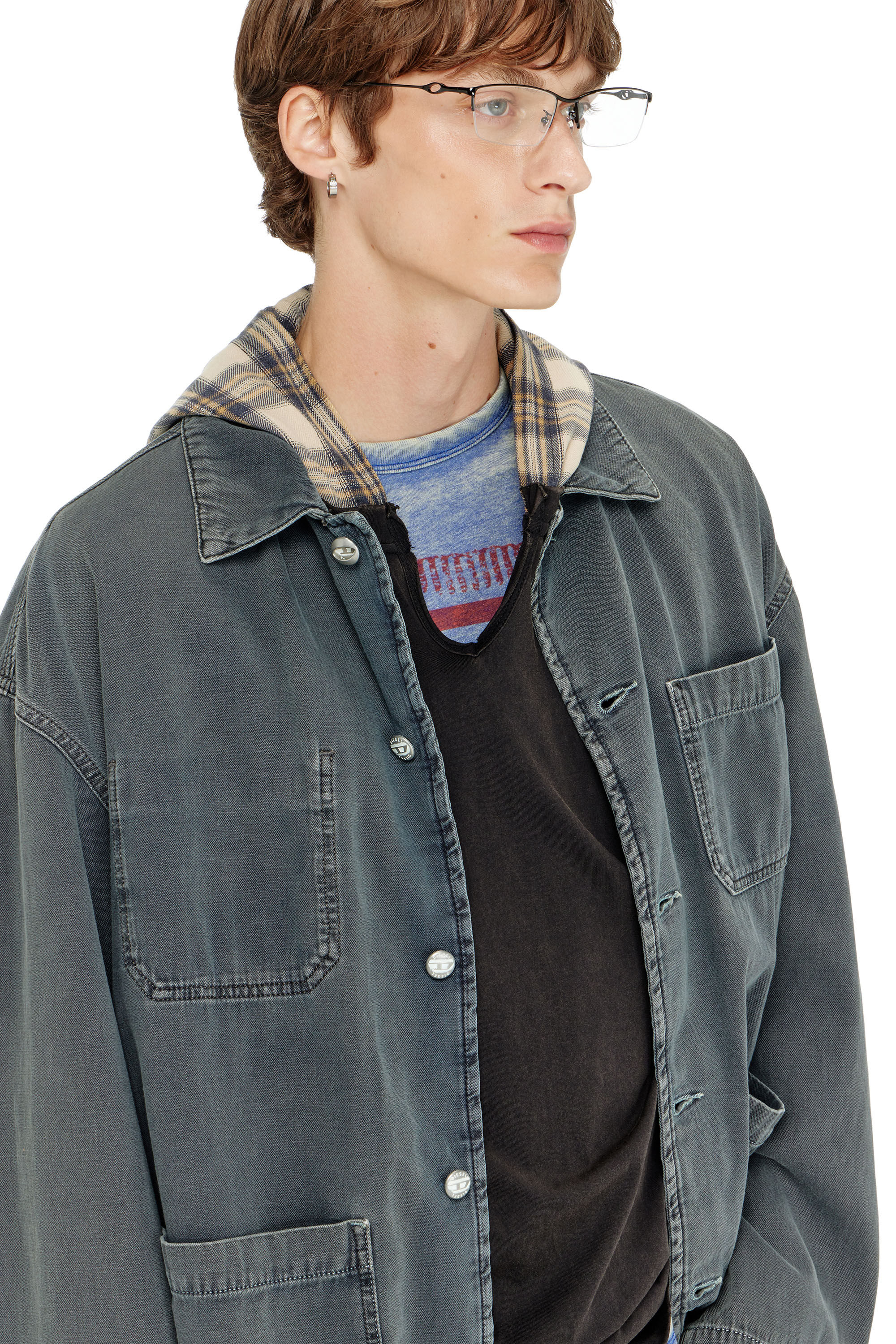DIESEL グレー デニムジャケット D-STACK-U デニムジャケット｜グレー｜ウィメンズ｜DIESEL