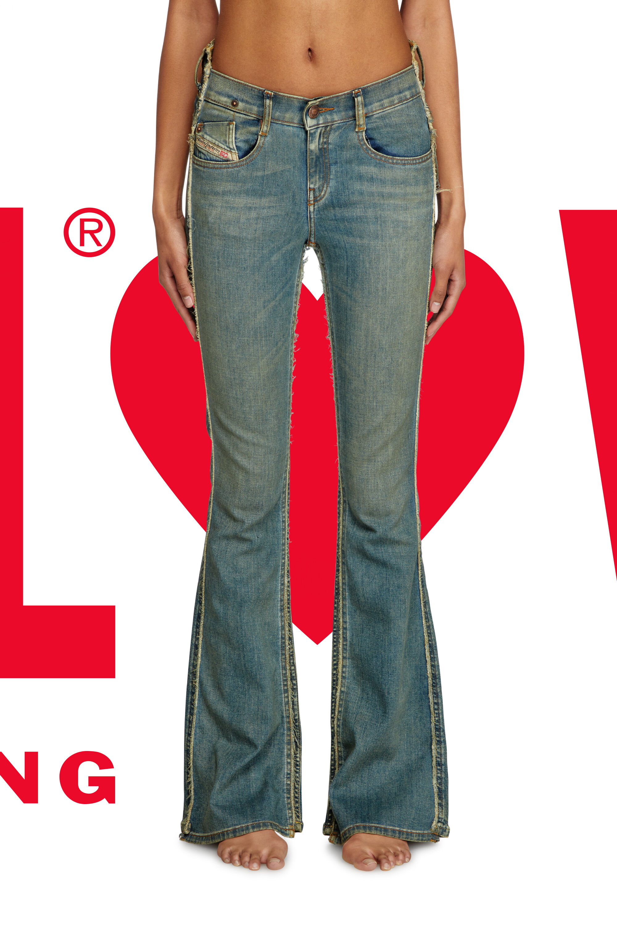 Diesel - Female's Regular Jeans Dieseloves 01 09N01, ダークブルー - 3