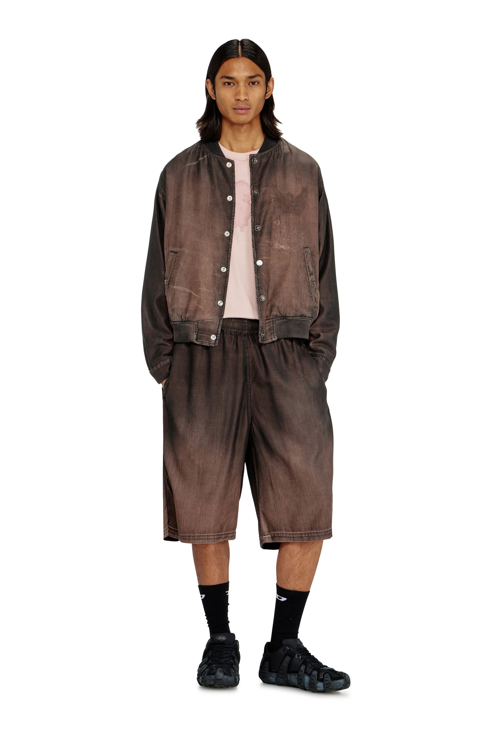 Diesel - D-RODER-SHORT-S, Unisex's デニムショートパンツ in ダークブラウン - 1