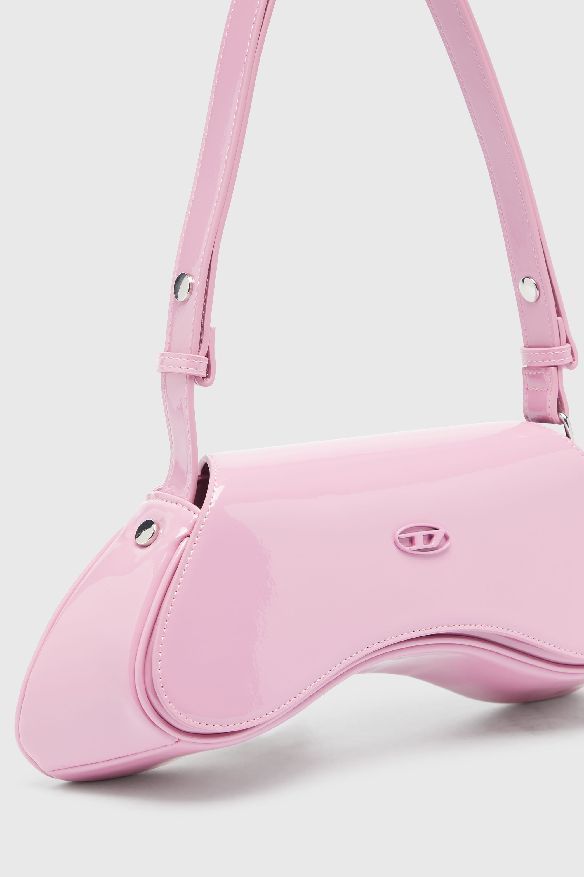 Diesel - PLAY CROSSBODY, Female's クロスボディバッグ in ピンク / ホワイト - 5