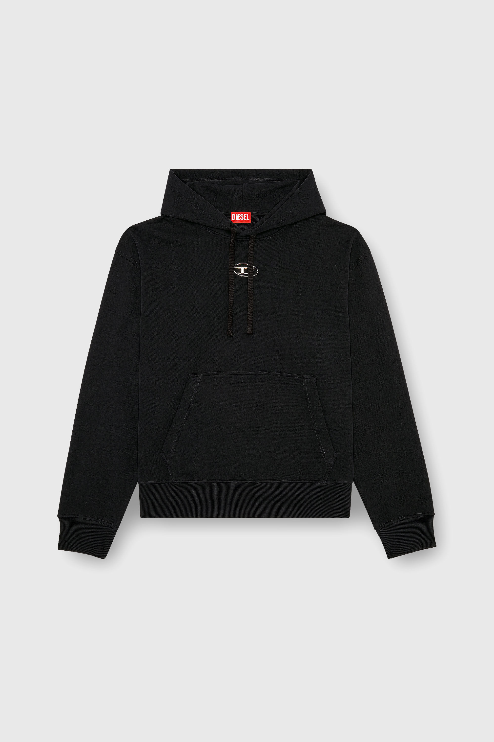 S-MACS-HOOD-OD スウェットパーカーオーバルD｜ブラック｜メンズ｜DIESEL