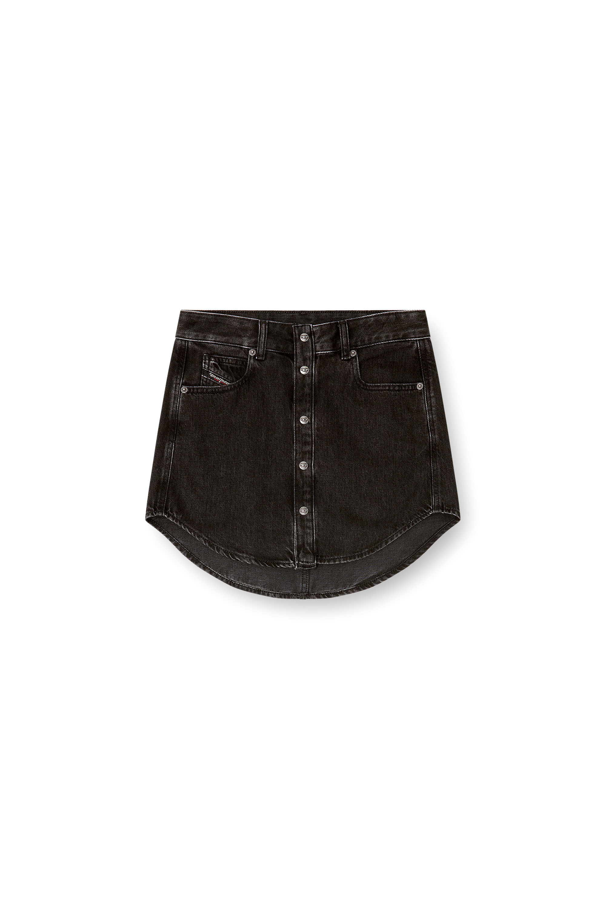 Dieselデニム生地黒タイトスカート DE-ARD Denim button-front miniskirt｜ブラック｜ウィメンズ｜DIESEL