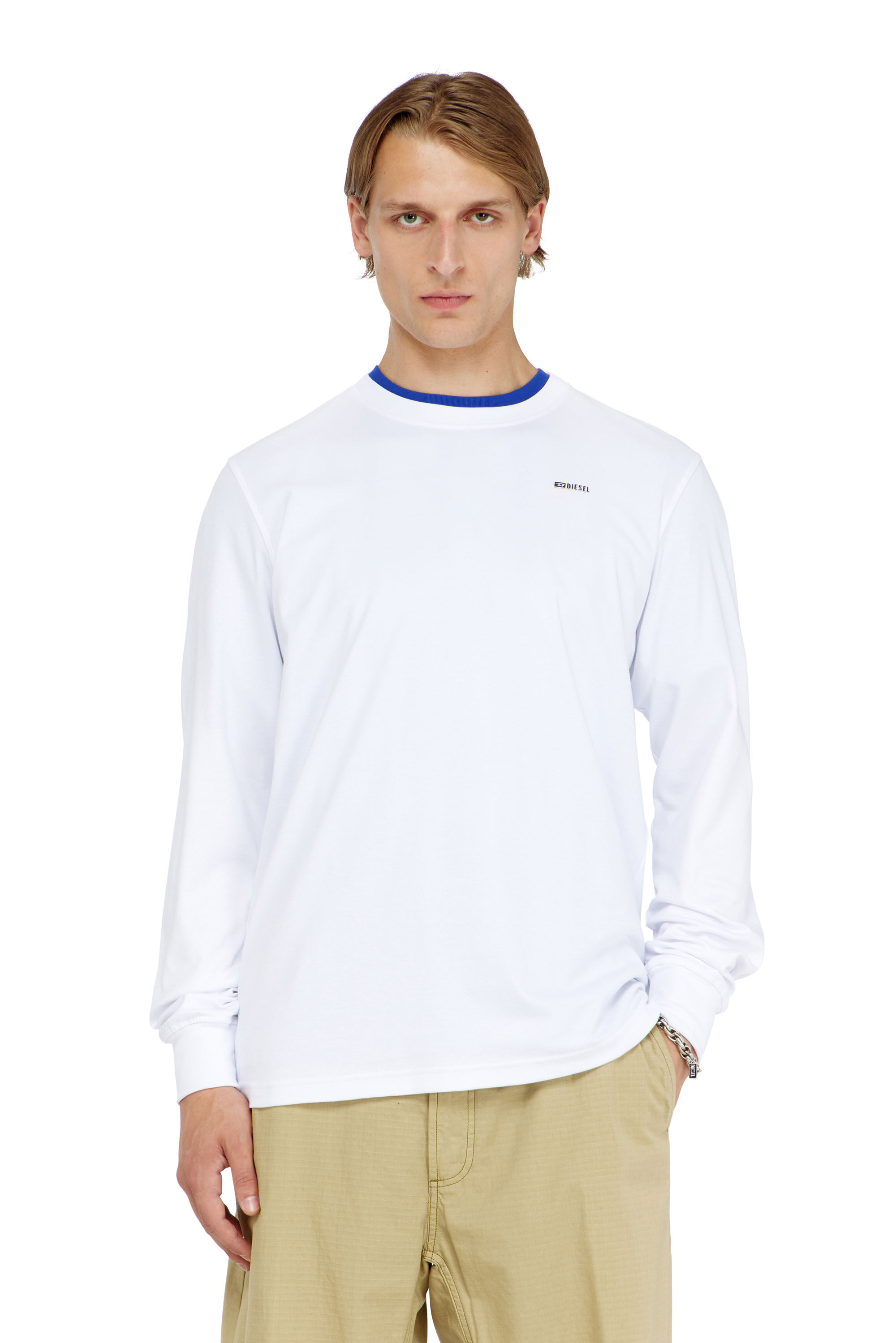 Diesel - T-ADJUST-LS-MET, Male's 長袖Tシャツ in ホワイト - 3