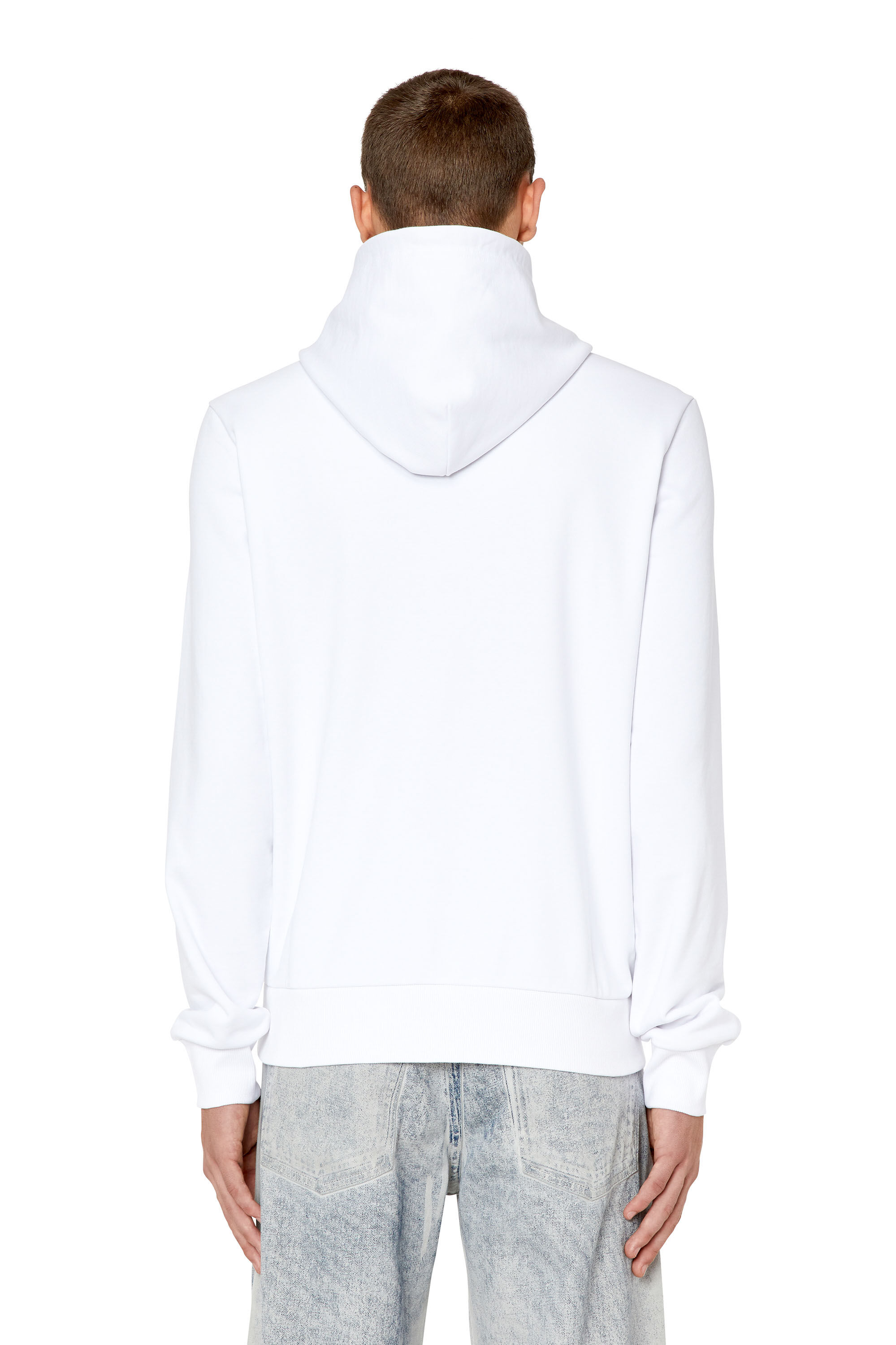Diesel - S-GINN-HOOD-K30, Male's パーカー スウェット プリント カンガルーポケット in ホワイト - 5