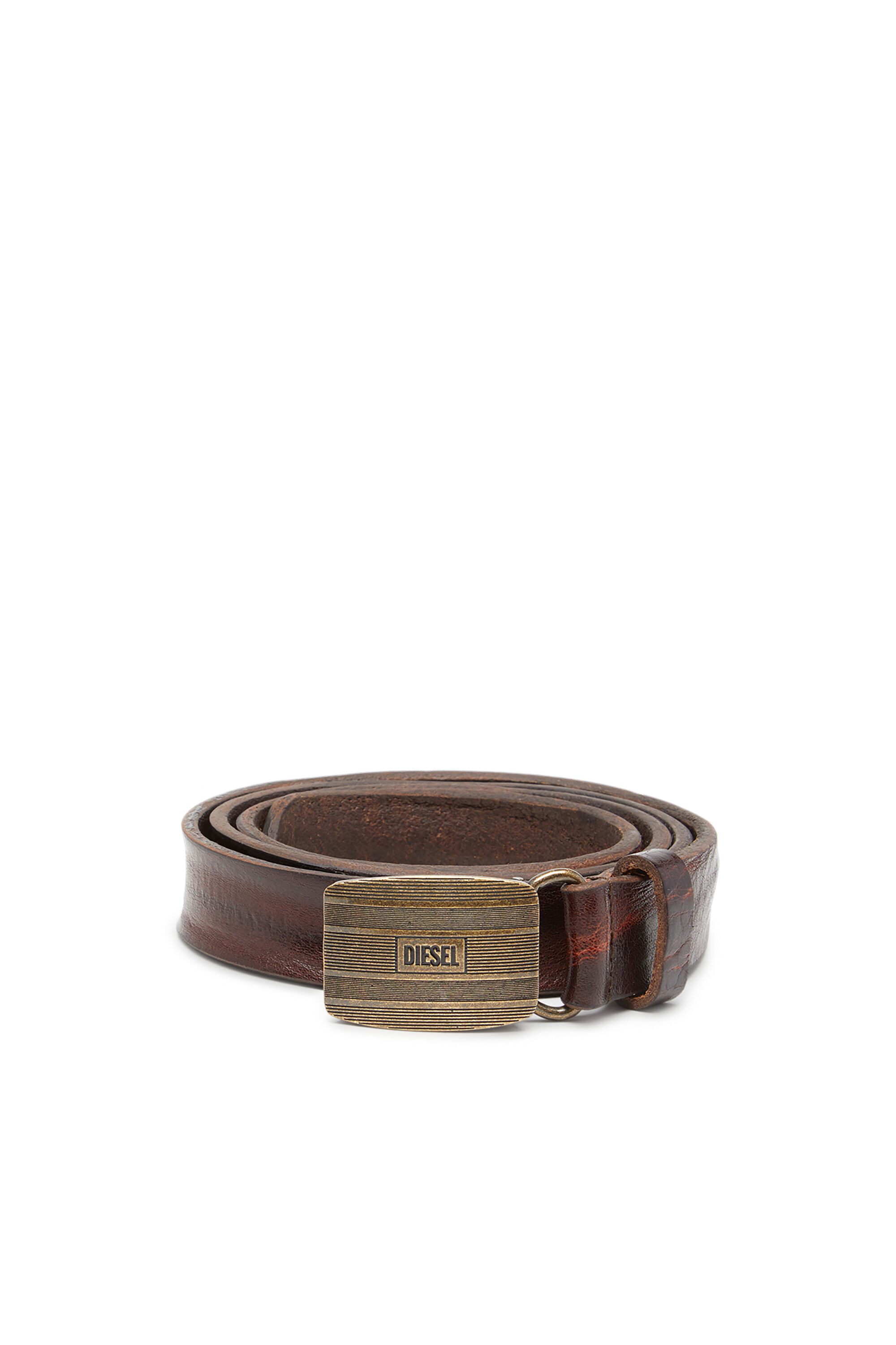 DIESEL ブラウンレザーベルト 80 DIESEL(ディーゼル) 00's buckle leather belt バックル レザー