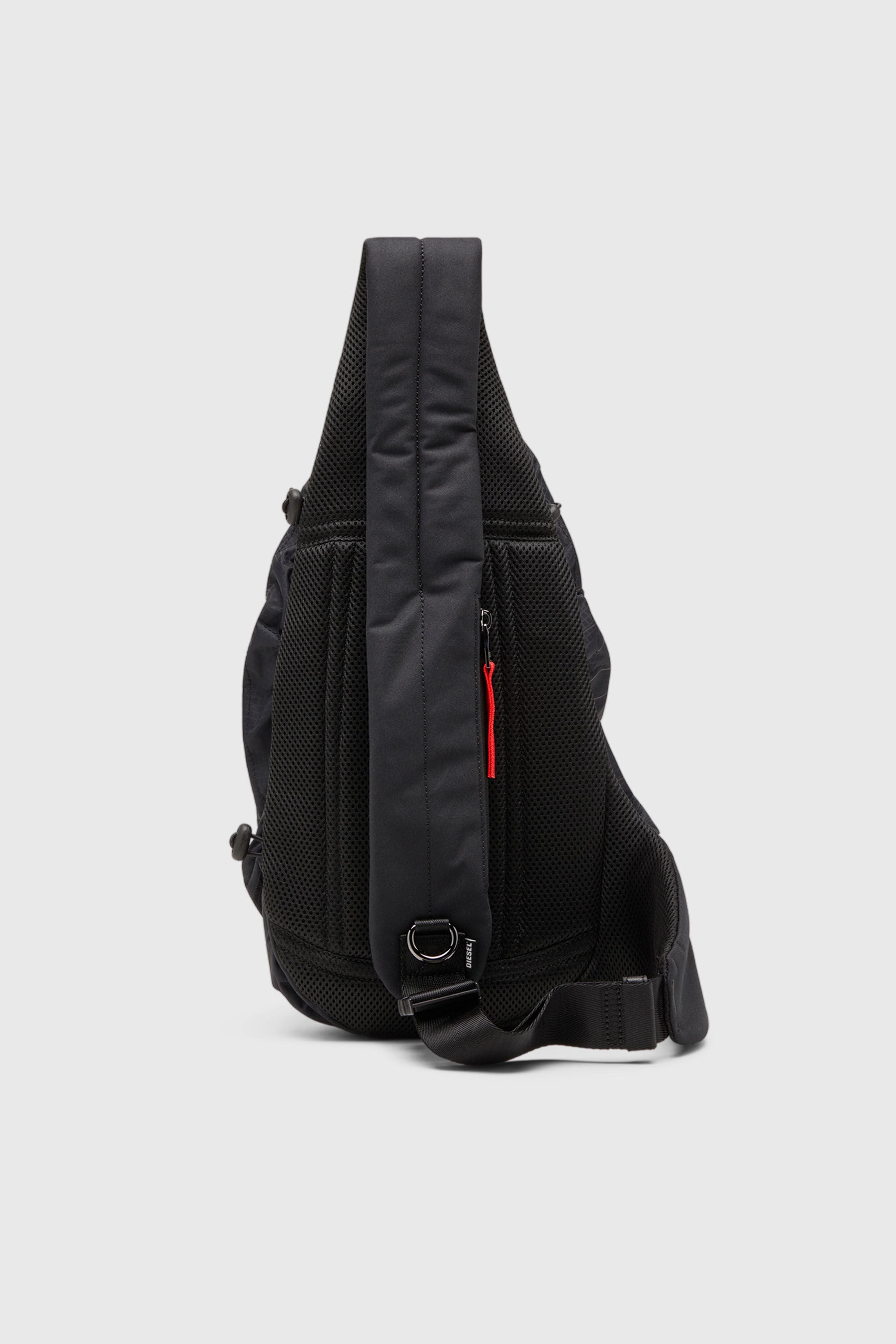Diesel - ZIP-D SLING BAG X, Male's Zip-D-Sling backpack in check-jacquard shell in ブラック - 3