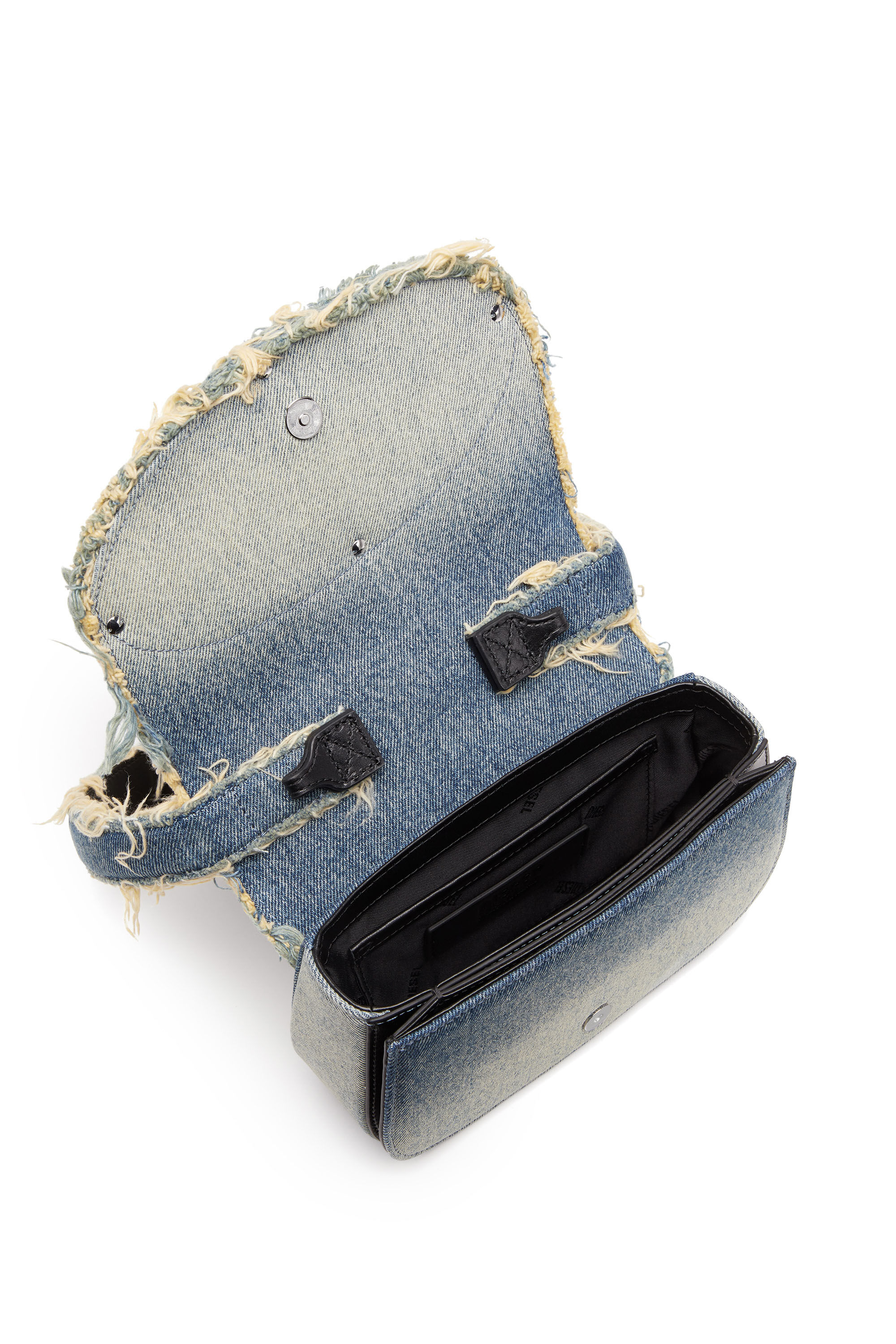 Diesel - 1DR, Female's 1DR-Iconic shoulder bag in denim and crystals in ブルー - 5