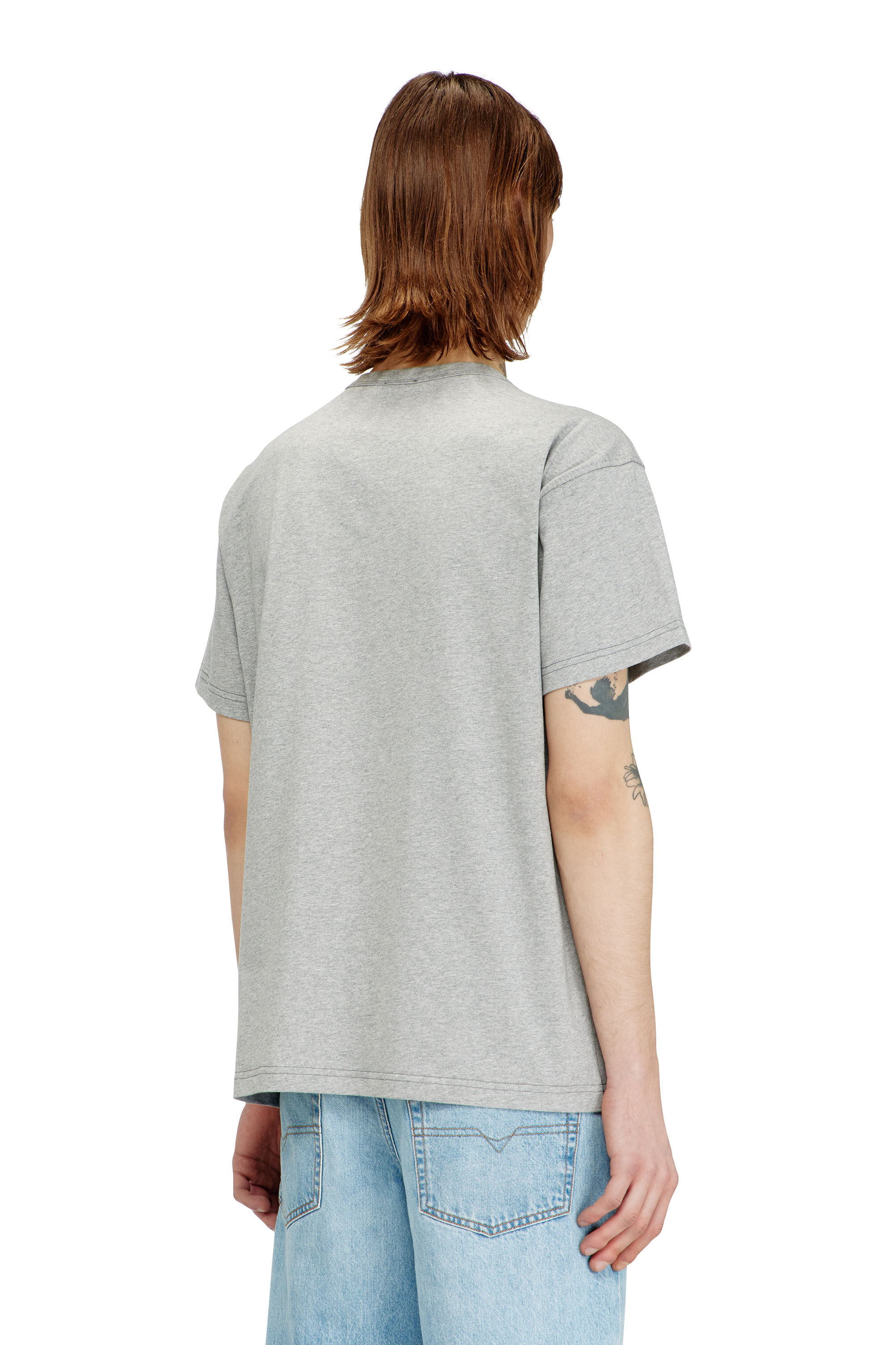 Diesel - T-NORM-DOLPHIN, Male's T-shirt with dolphin and logo print in グレー - 4