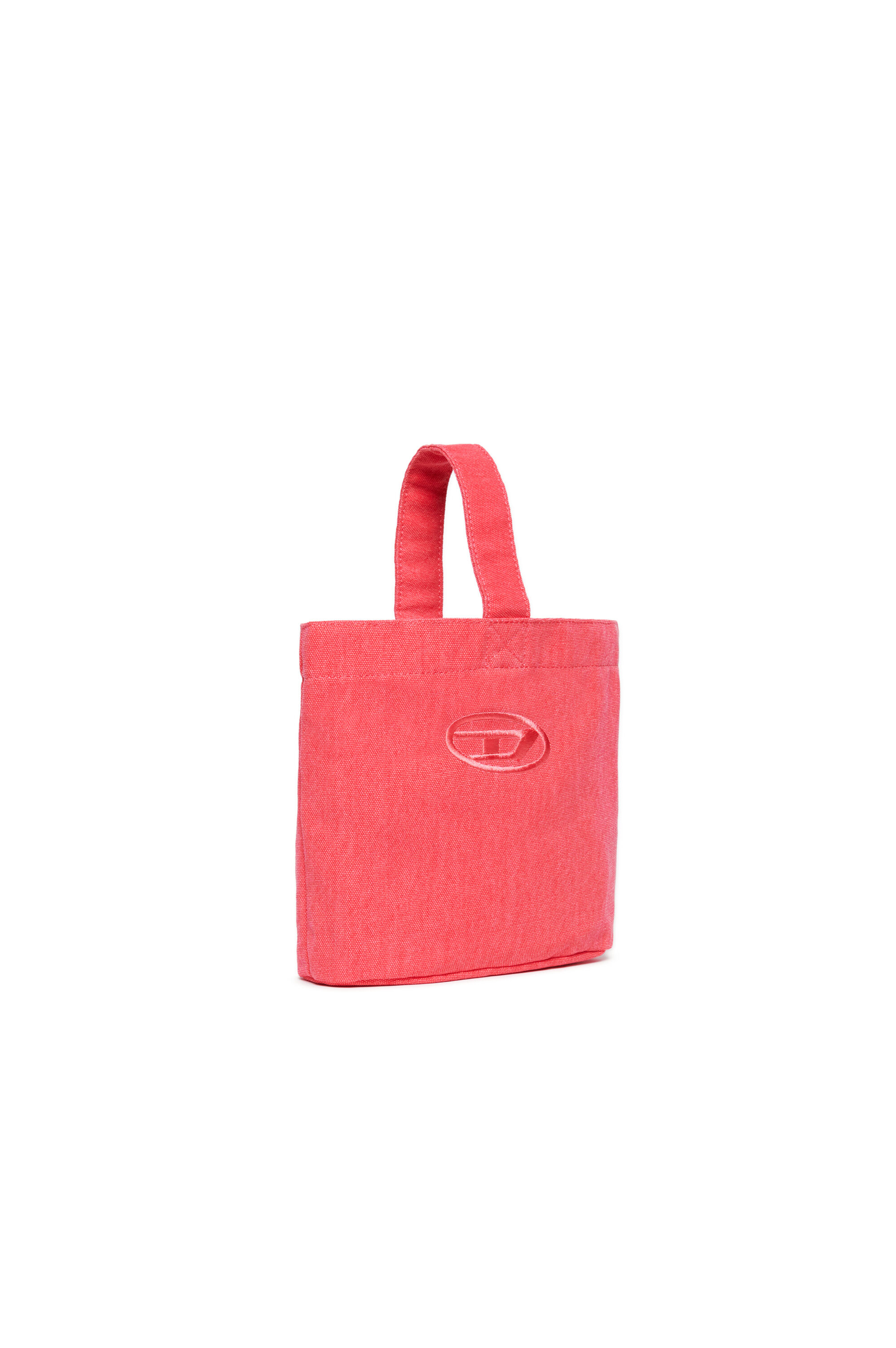 Diesel - WMATTIS, Female's Canvas bucket bag with Oval D embroidery in ピンク / ホワイト - 3