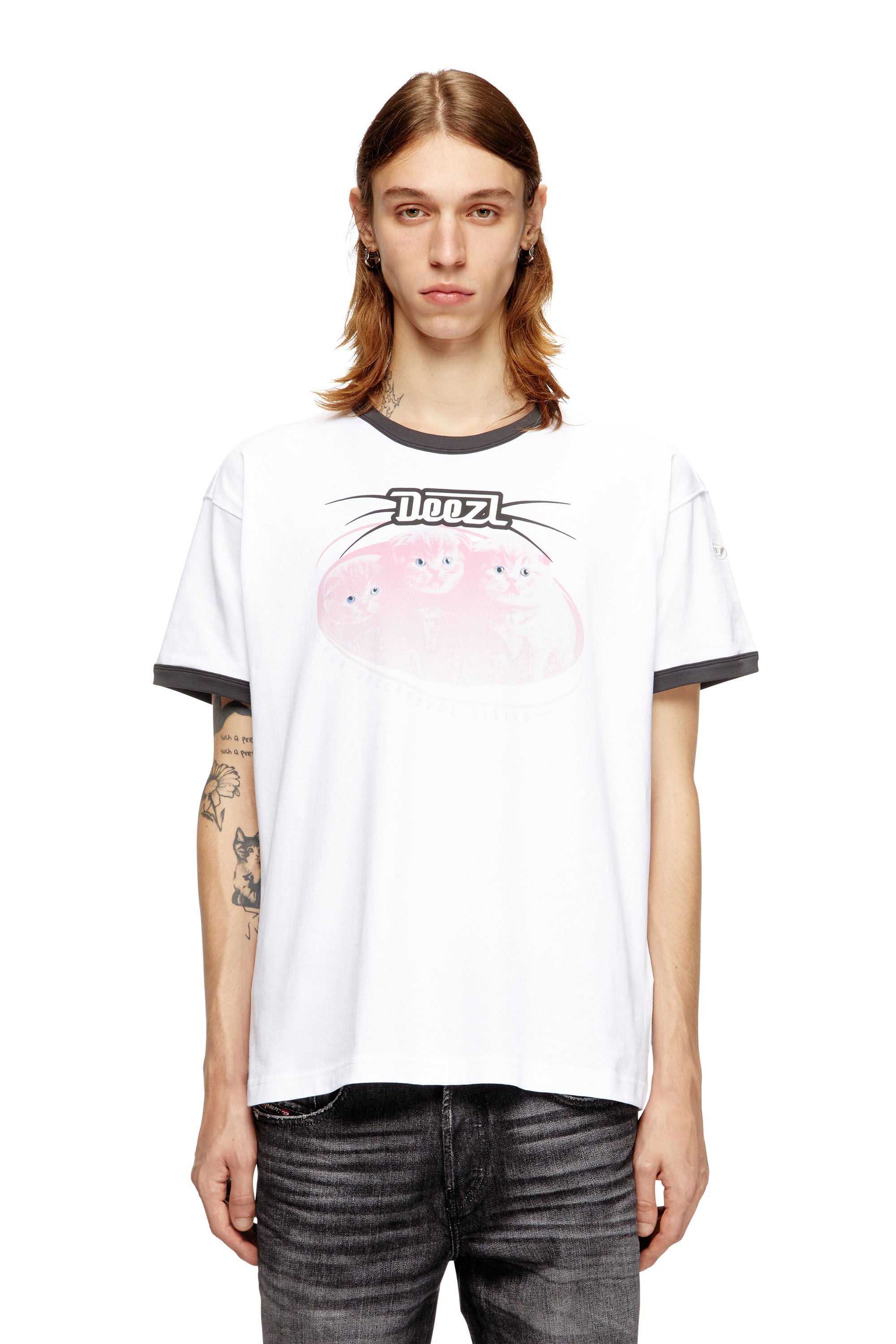 Diesel - T-NORM-CUFF, Male's Tシャツ in ホワイト - 3