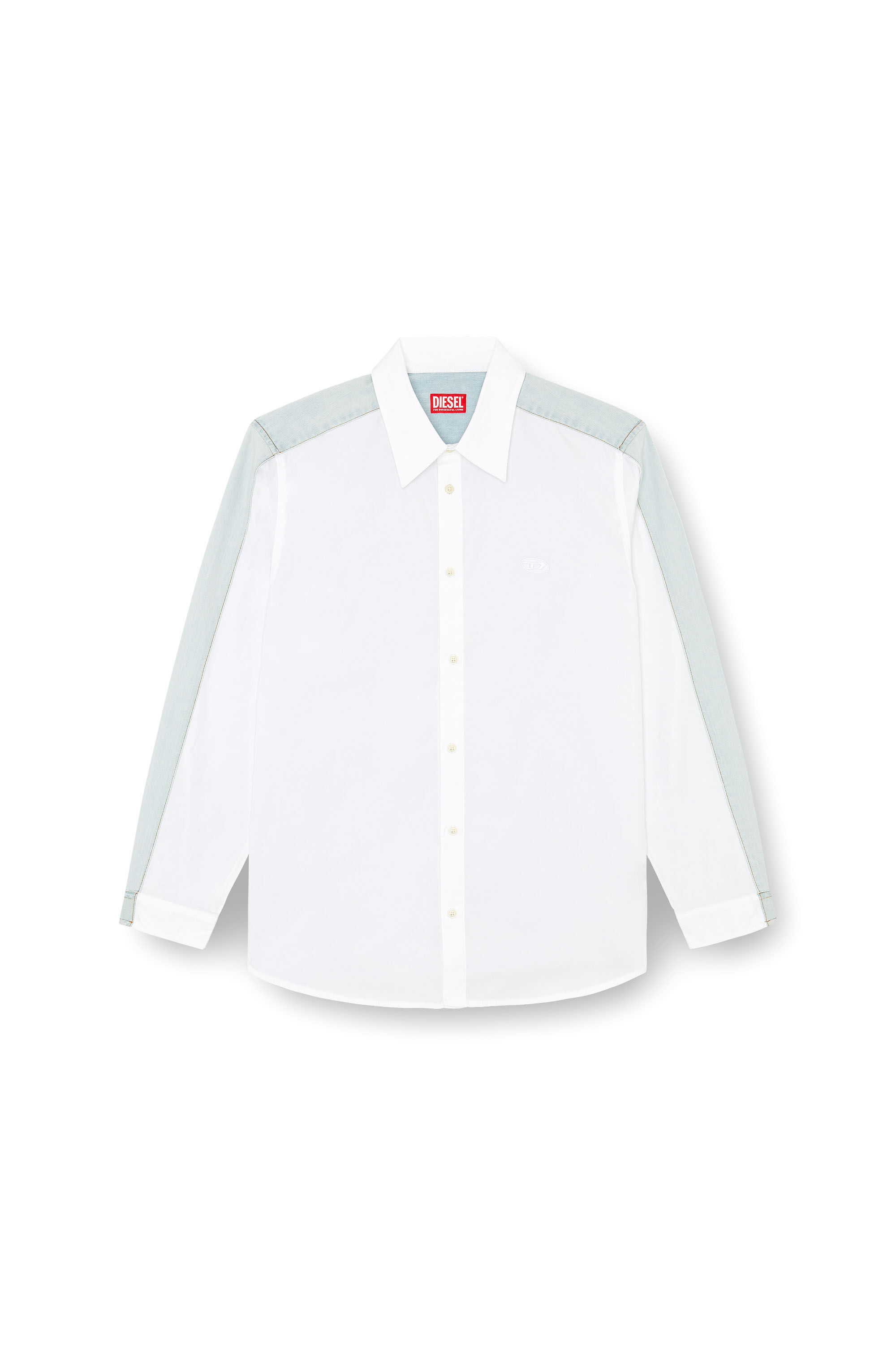 S-SIMPLY-DNM Shirt in cotton poplin and denim｜マルチカラー