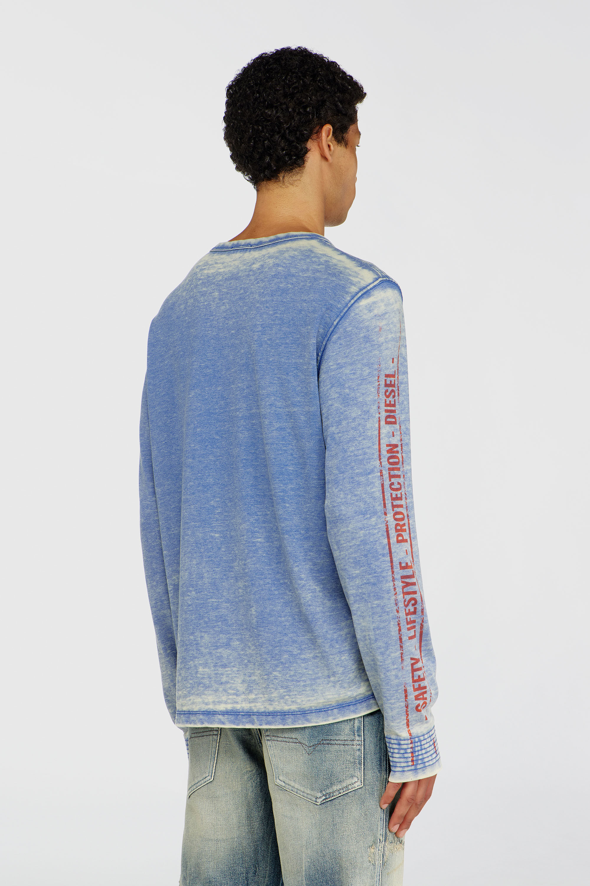 DIESEL ブルー 長袖Tシャツ T-DOMY-LS 長袖Tシャツ｜ブルー｜メンズ｜DIESEL