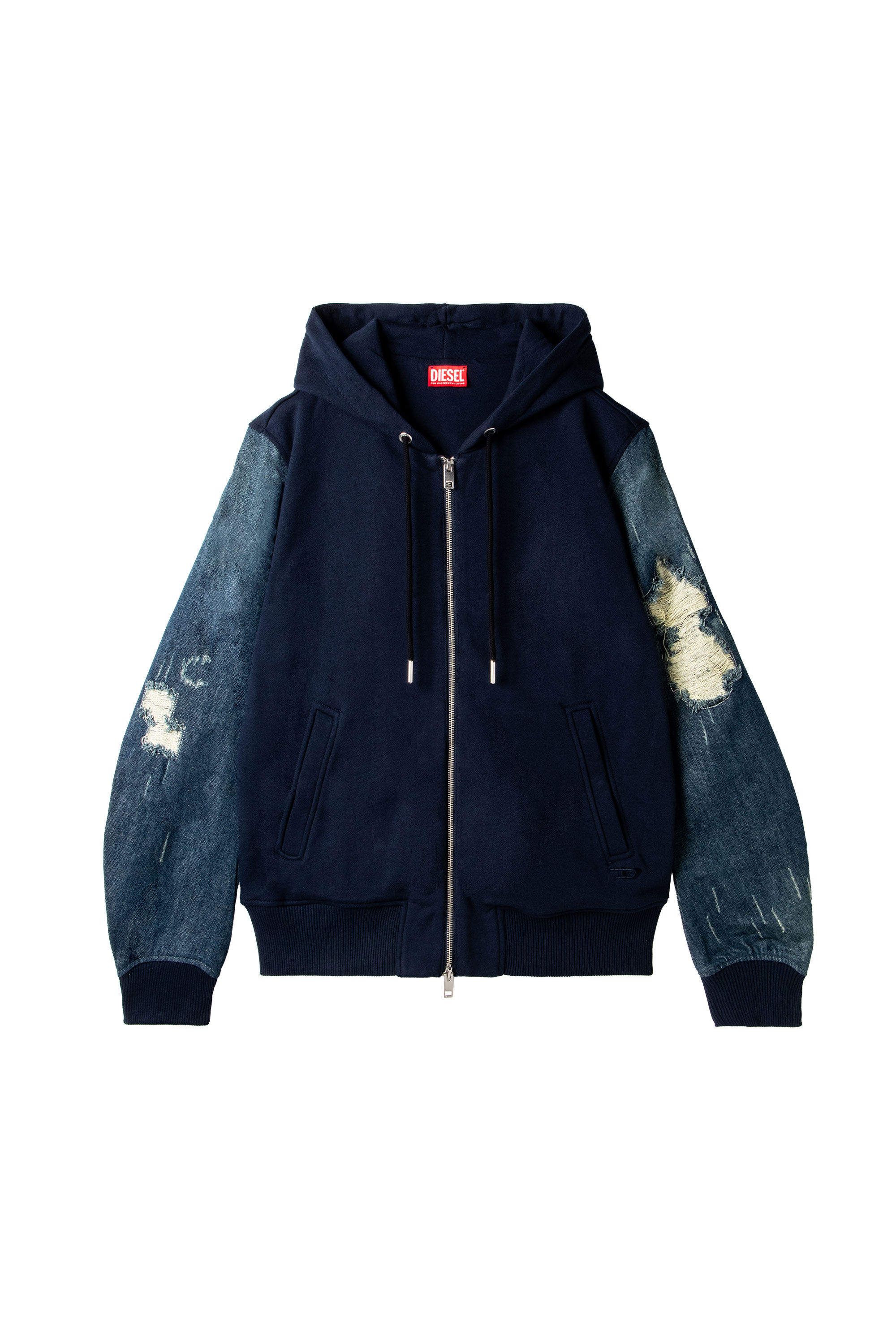 DIESELディーゼル 美品⭐︎シープレザージップアップパーカー ブラック 