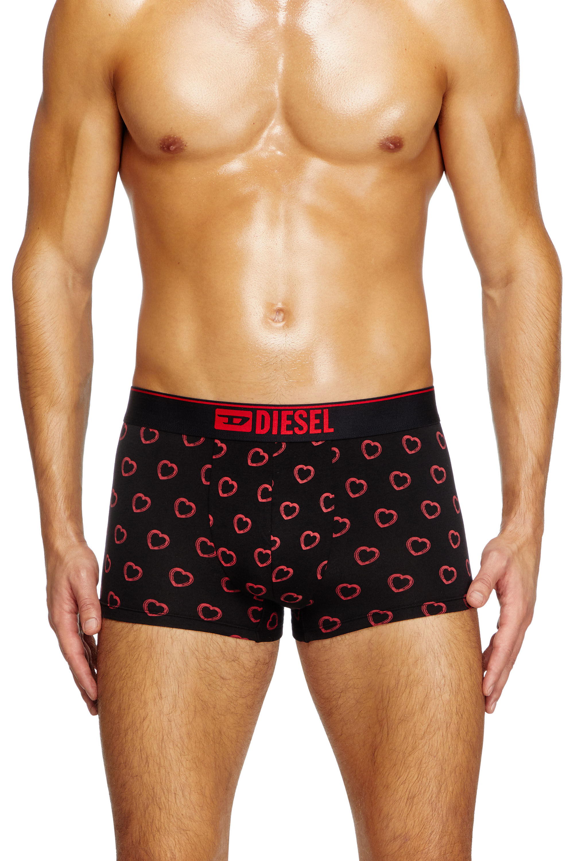 Diesel - DAMIEN, Male's Boxer briefs with heart motif in ブラック/レッド - 3