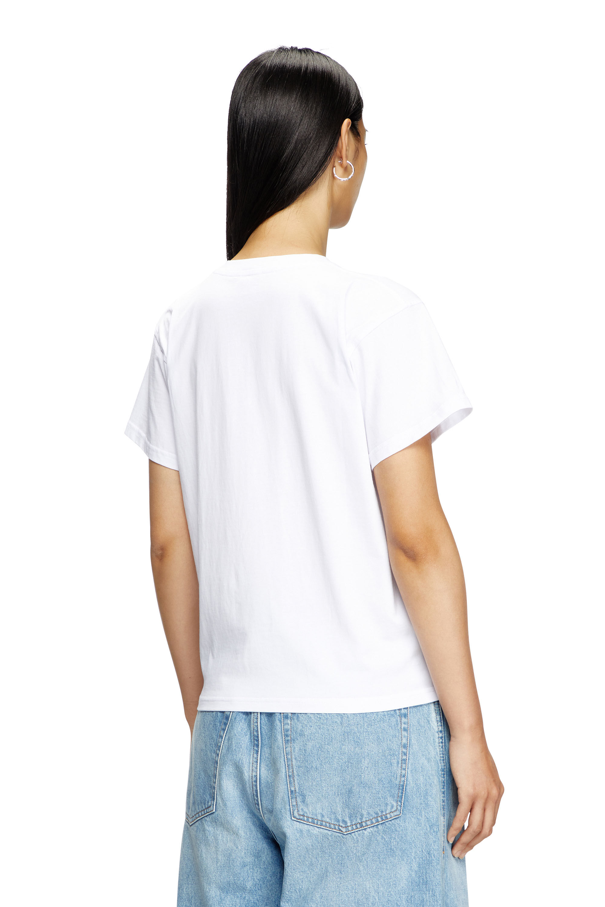 T-MAREY T-shirt with small Oval D｜ホワイト｜ウィメンズ｜DIESEL
