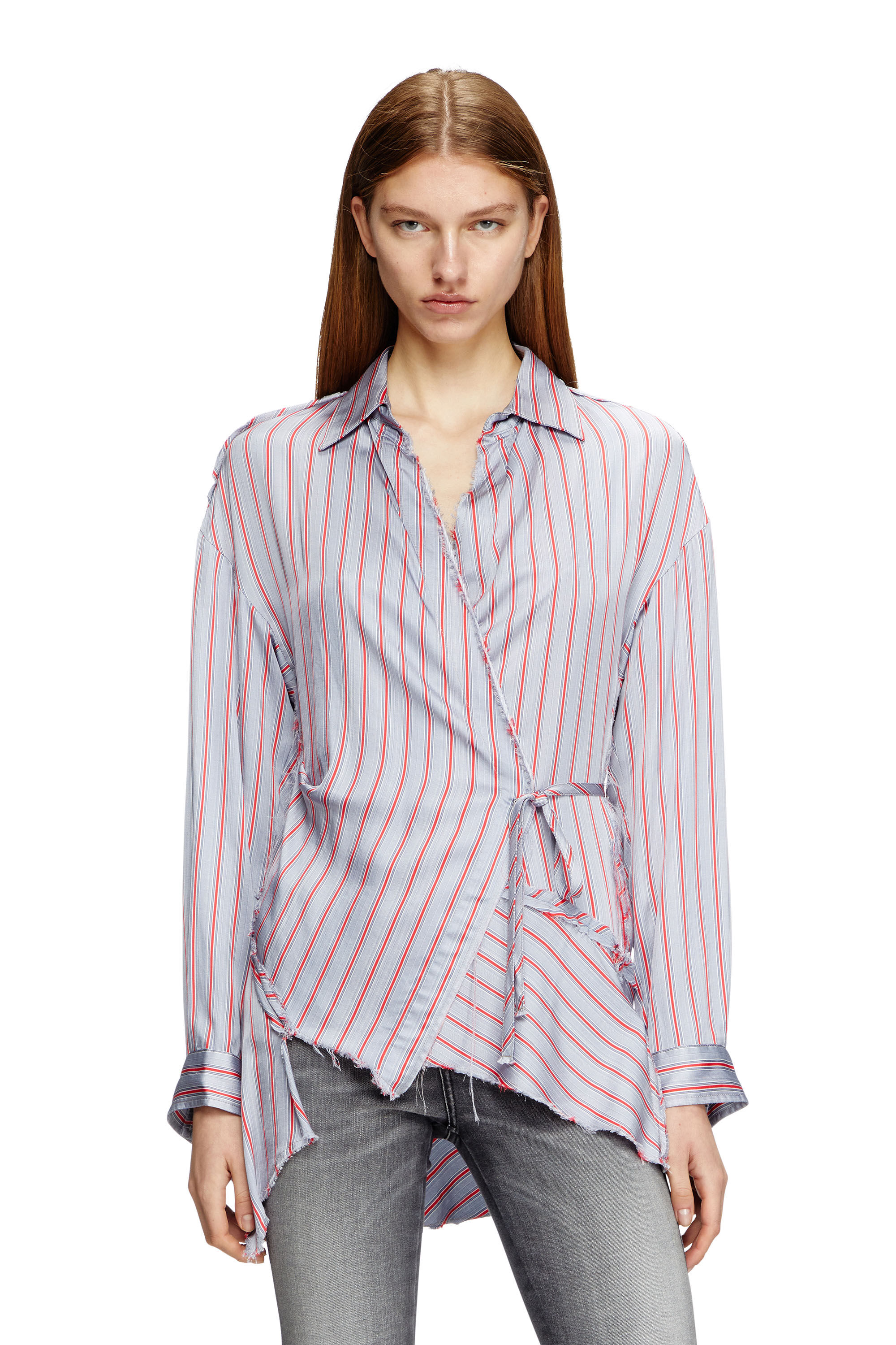 Diesel - C-RAZY, Female's Asymmetrical wrap shirt in バイオレット/ピンク - 3