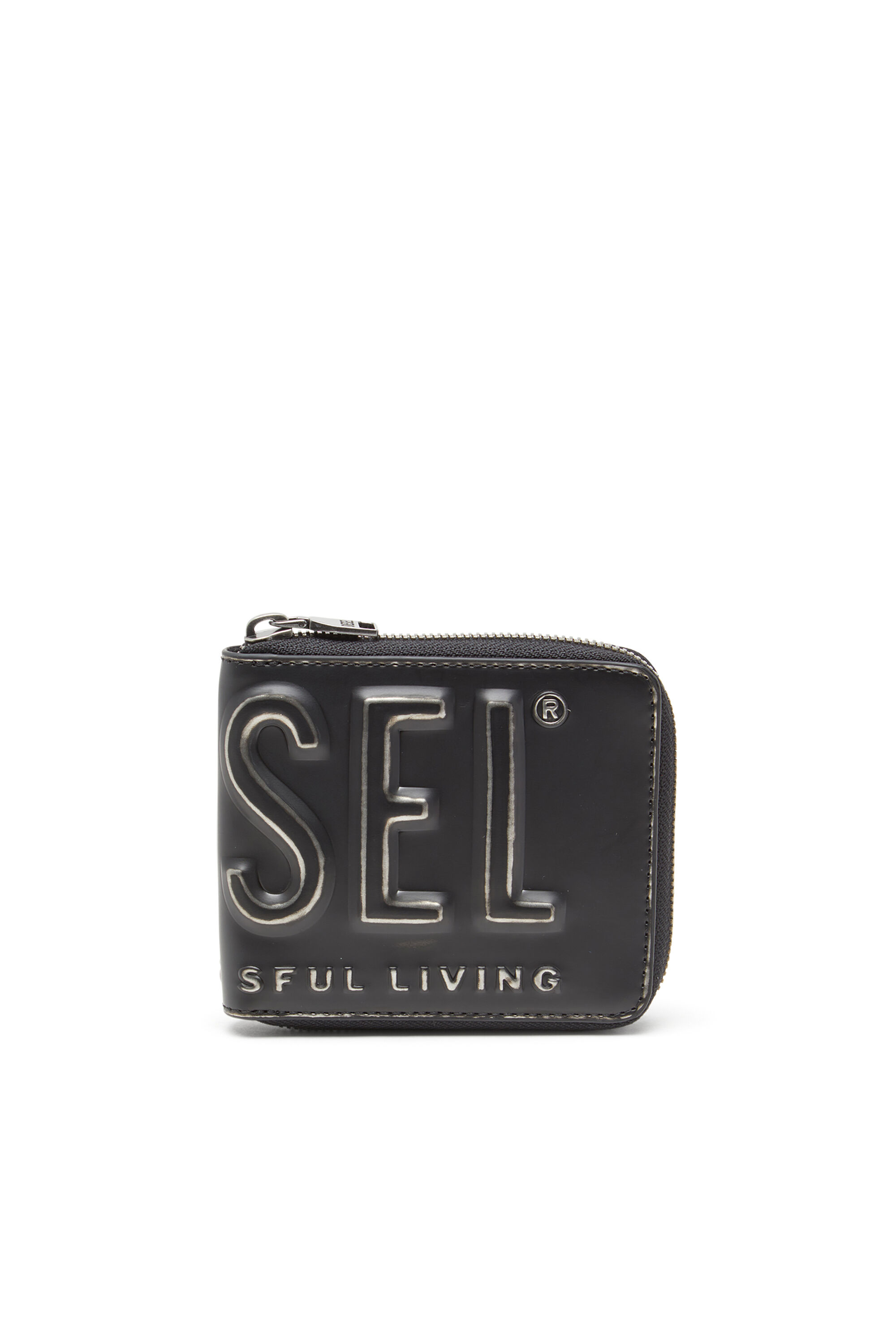 Diesel - DSL 3D- BI FOLD COIN ZIP XS, Male's 二つ折りウォレット in ブラック - 1