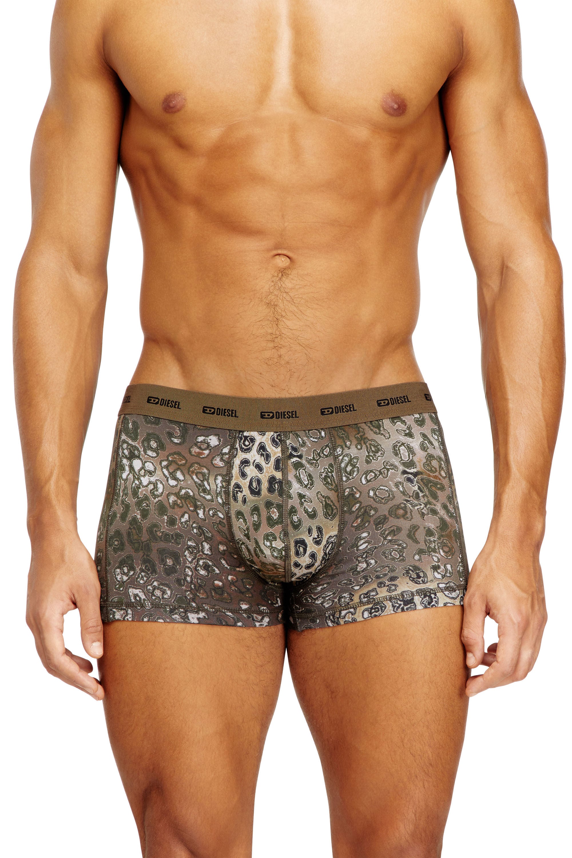 Diesel - DAMIEN-UTLT, Male's Cotton boxers with all-over animalier print in ライトブラウン - 3