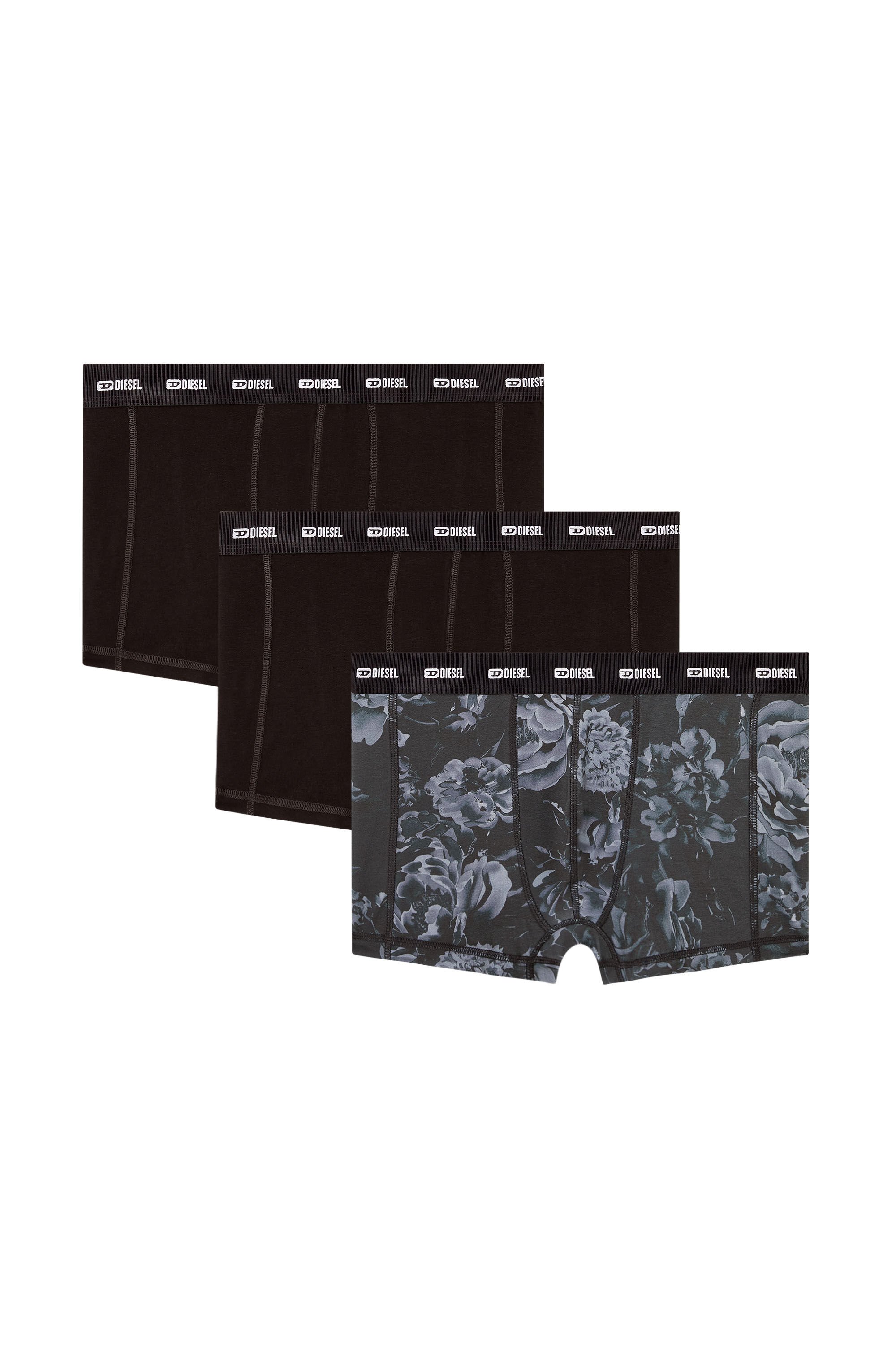 Diesel - DAMIEN-UTLT-3PACK, Male's 3-pack boxer briefs with floral motif in ブラック - 2
