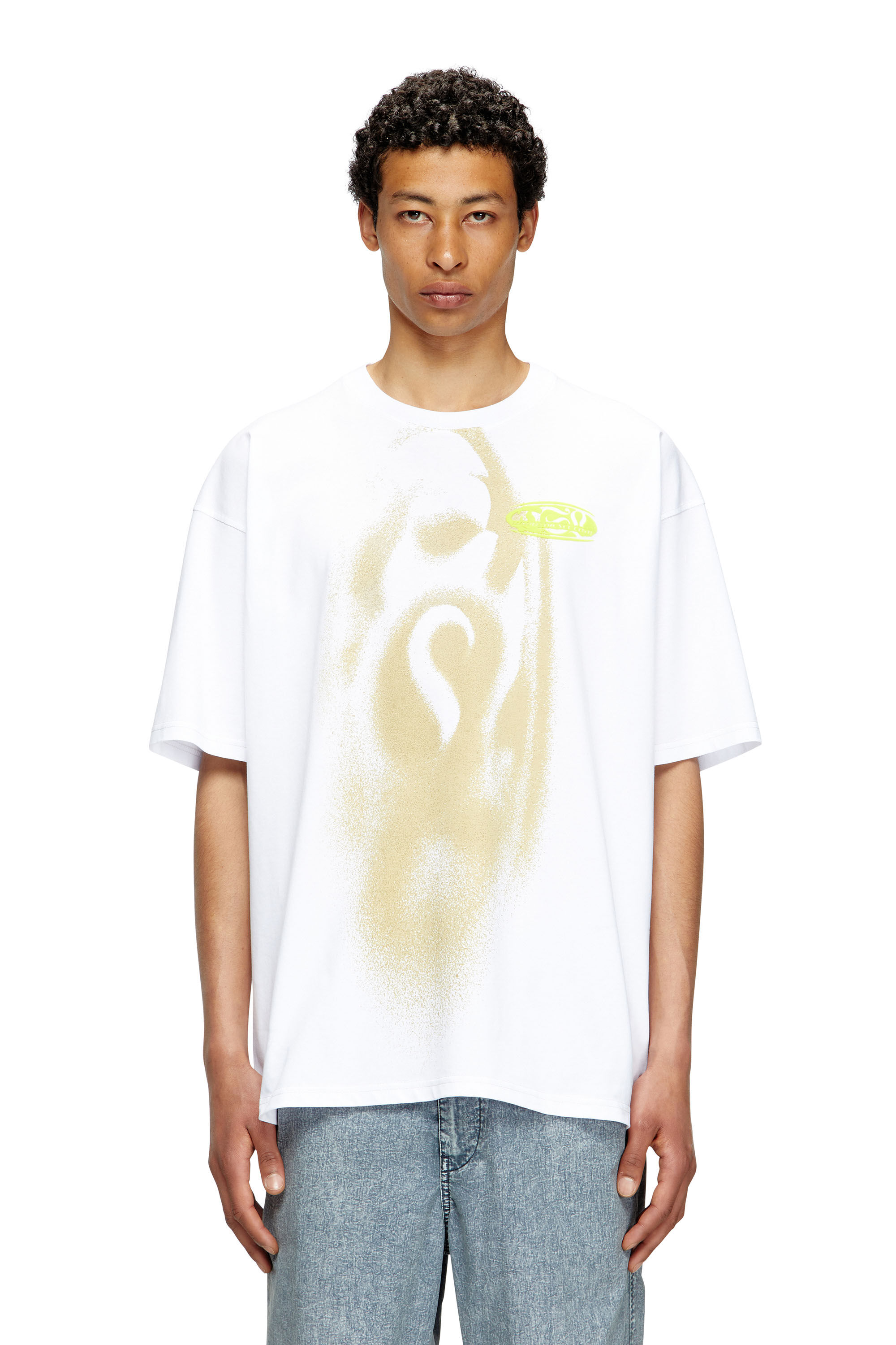 Diesel - T-BOXT-T7, Male's T-shirt with spray-effect print in ホワイト - 3