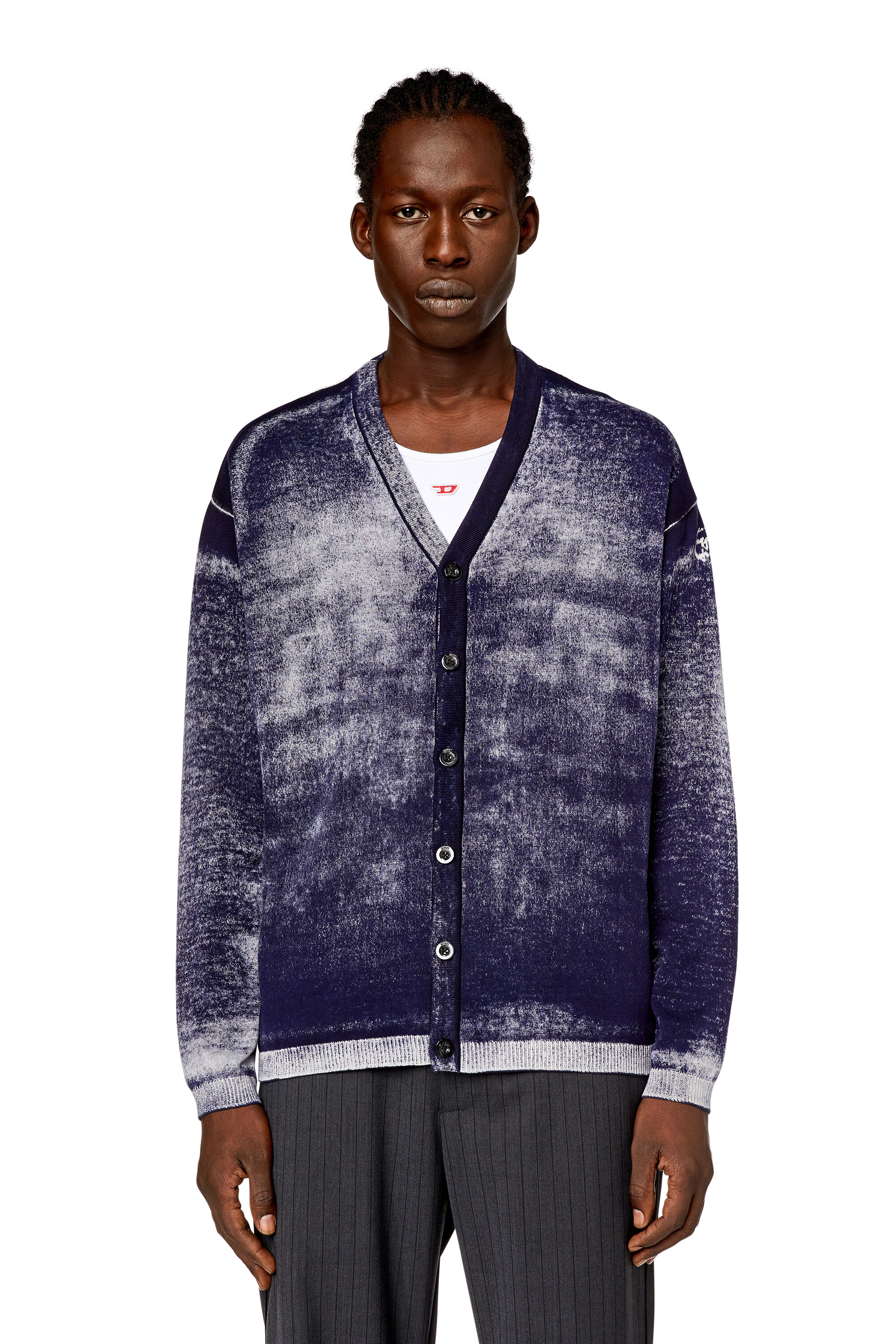 K-LARENCE-CARDIGAN-B ニット カーディガン｜ブルー｜メンズ｜ダーク 