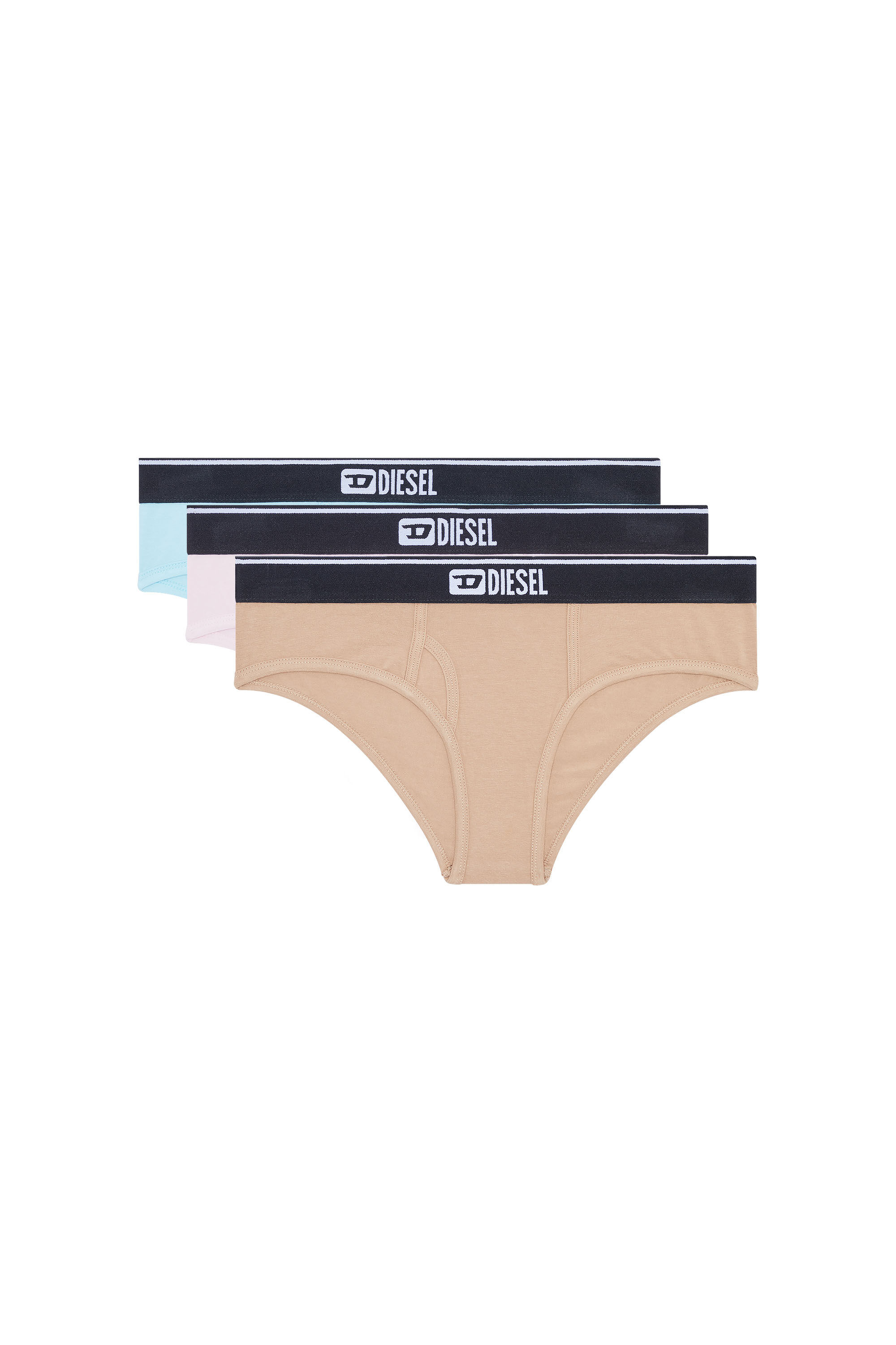 Diesel - UFPN-OXYS-THREEPACK, Female's アンダーウェア ショーツ 3枚セット in ベージュ/ブルー - 1