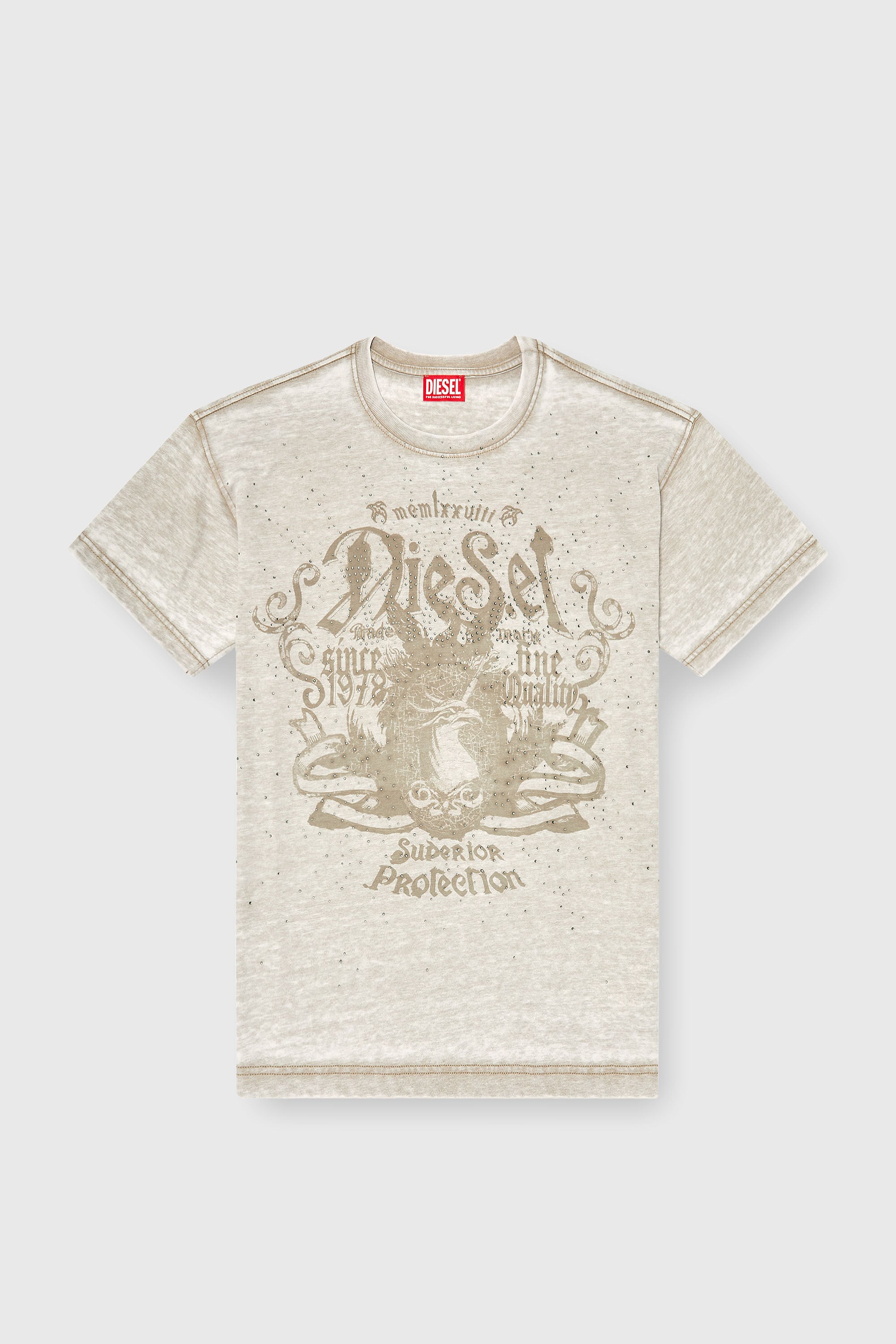 Diesel - T-NORM-AA8, Male's Tシャツ in ベージュ - 2