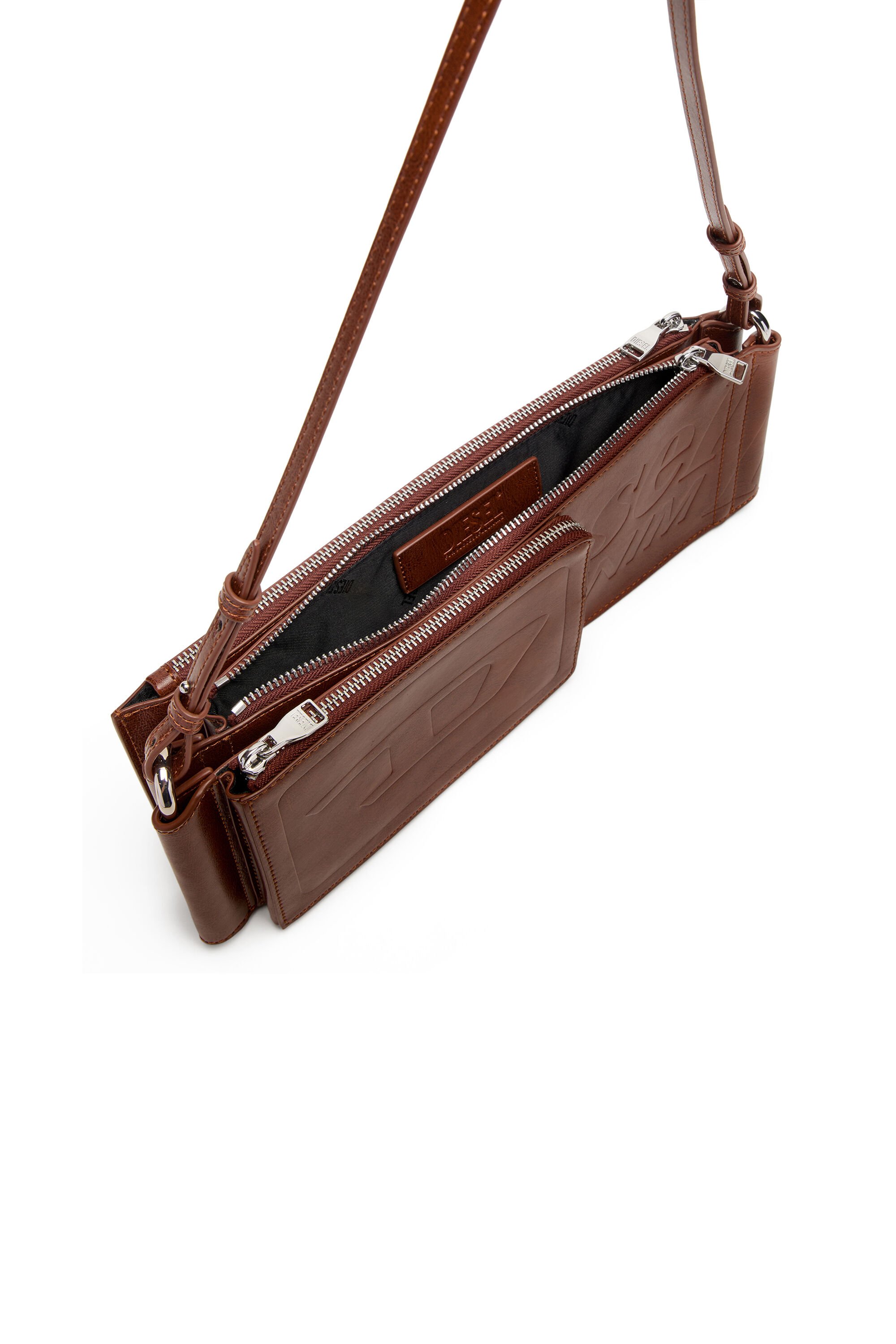 Diesel - FLAG-D SHOULDER BAG X, Unisex's Flag-D-Modular logo-embossed shoulder bag in ブラウン - 5