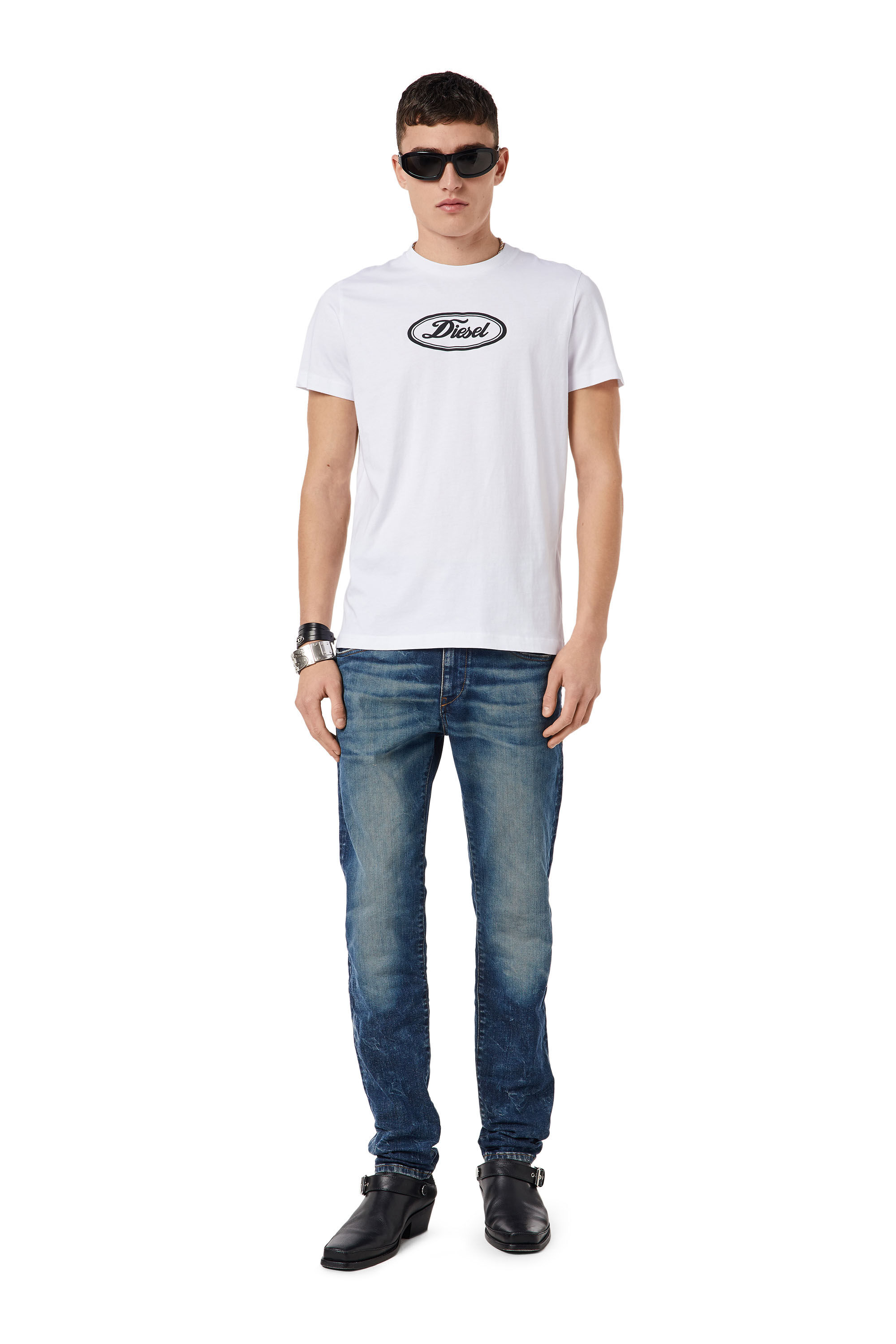 Diesel - 2019 D-Strukt 09C73 Slim Jeans, ダークブルー - Image 1