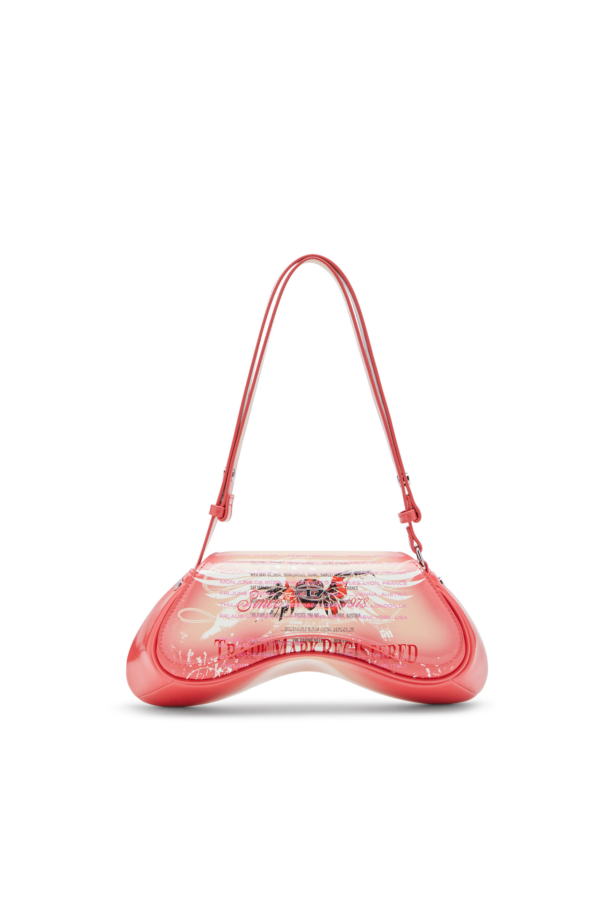 Diesel - PLAY CROSSBODY, Female's Play-Shoulder bag in printed glossy PU in ピンク / ホワイト - 2