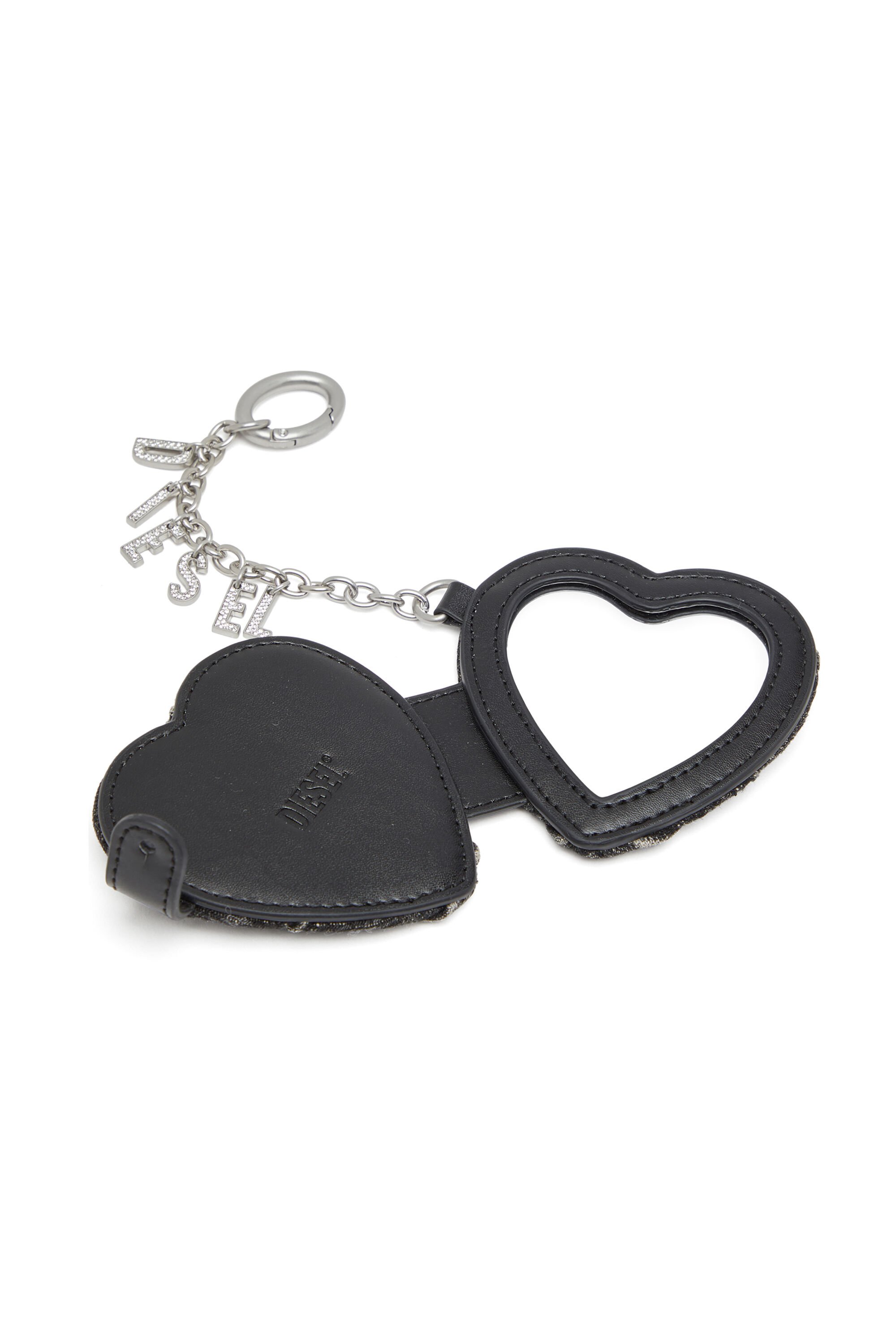 Diesel - CHARM-D MIRROR, Female's Mirror charm in argyle quilted denim in ブラック - 3