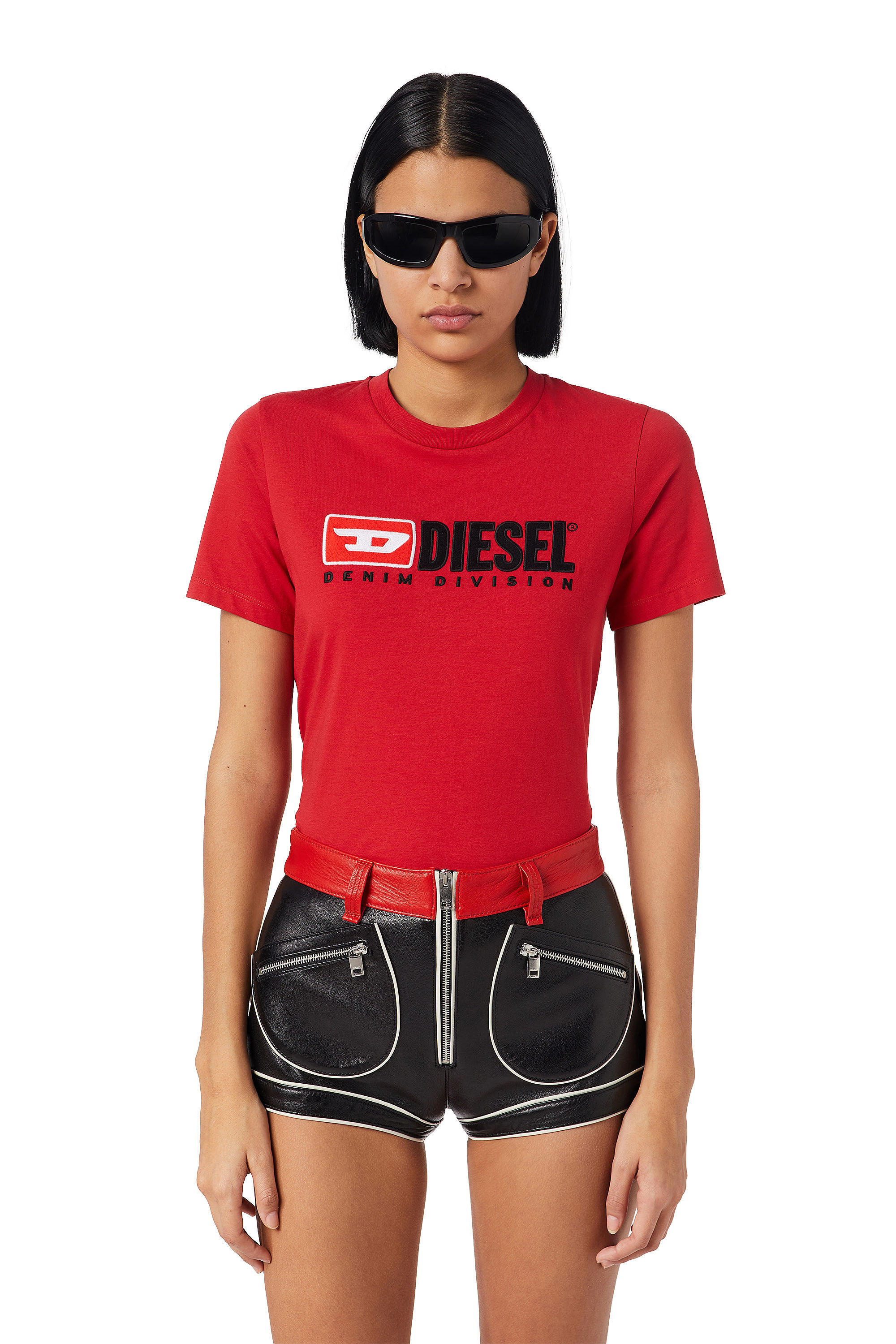 Diesel - T-REG-DIV, Female's 半袖 Tシャツ in レッド - 3