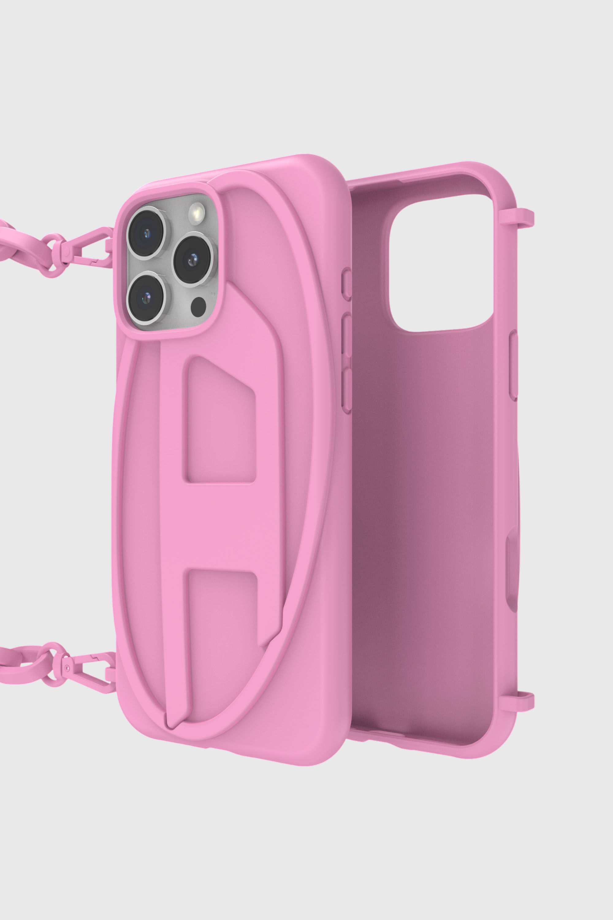 60178 MOULDED CASE Oval D Chain Case for iP 16 Pro Max｜ピンク