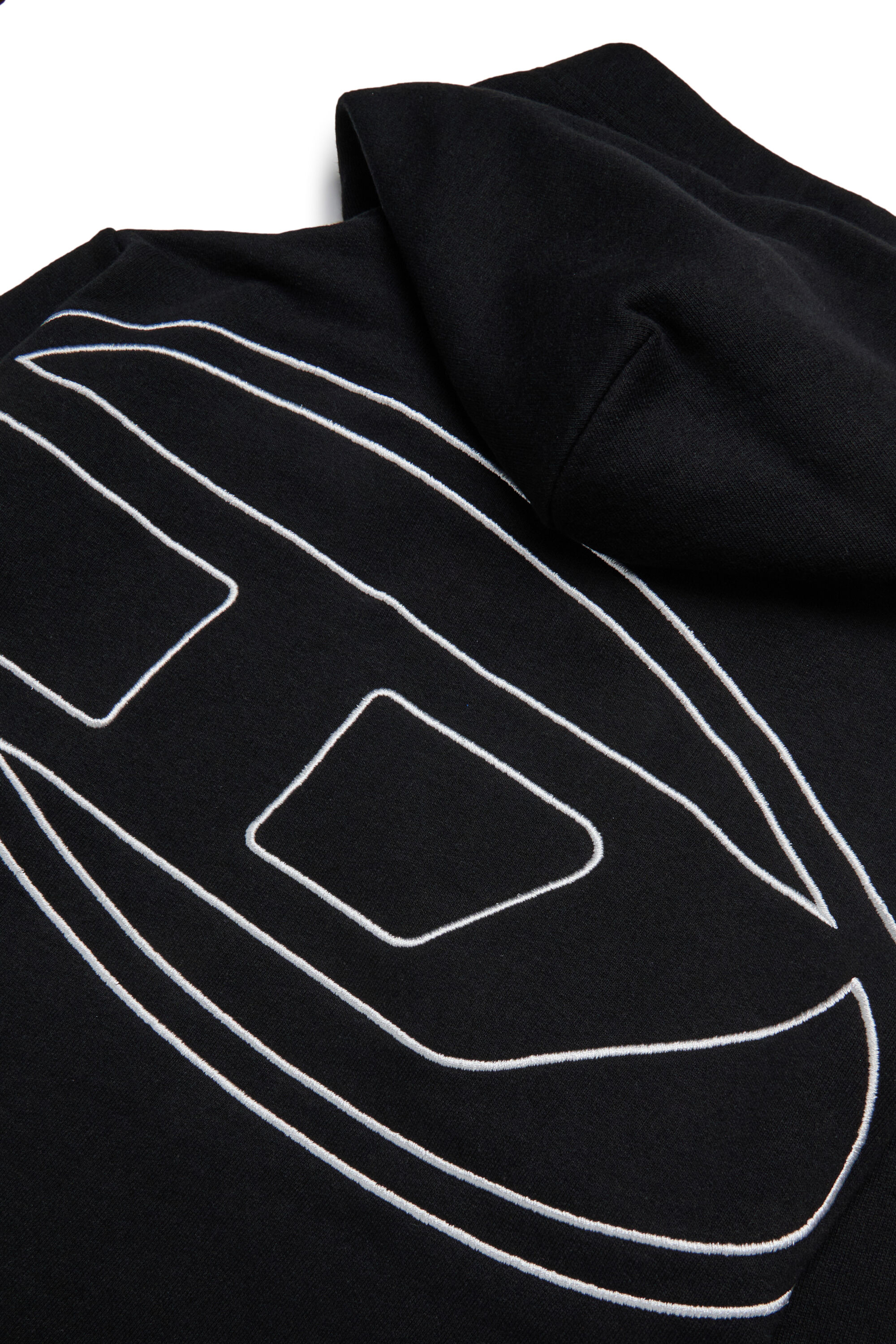 Diesel - SMACSHOODMEGOVALD OVER, Male's Hoodie with mega Oval D embroidery in ブラック - 4