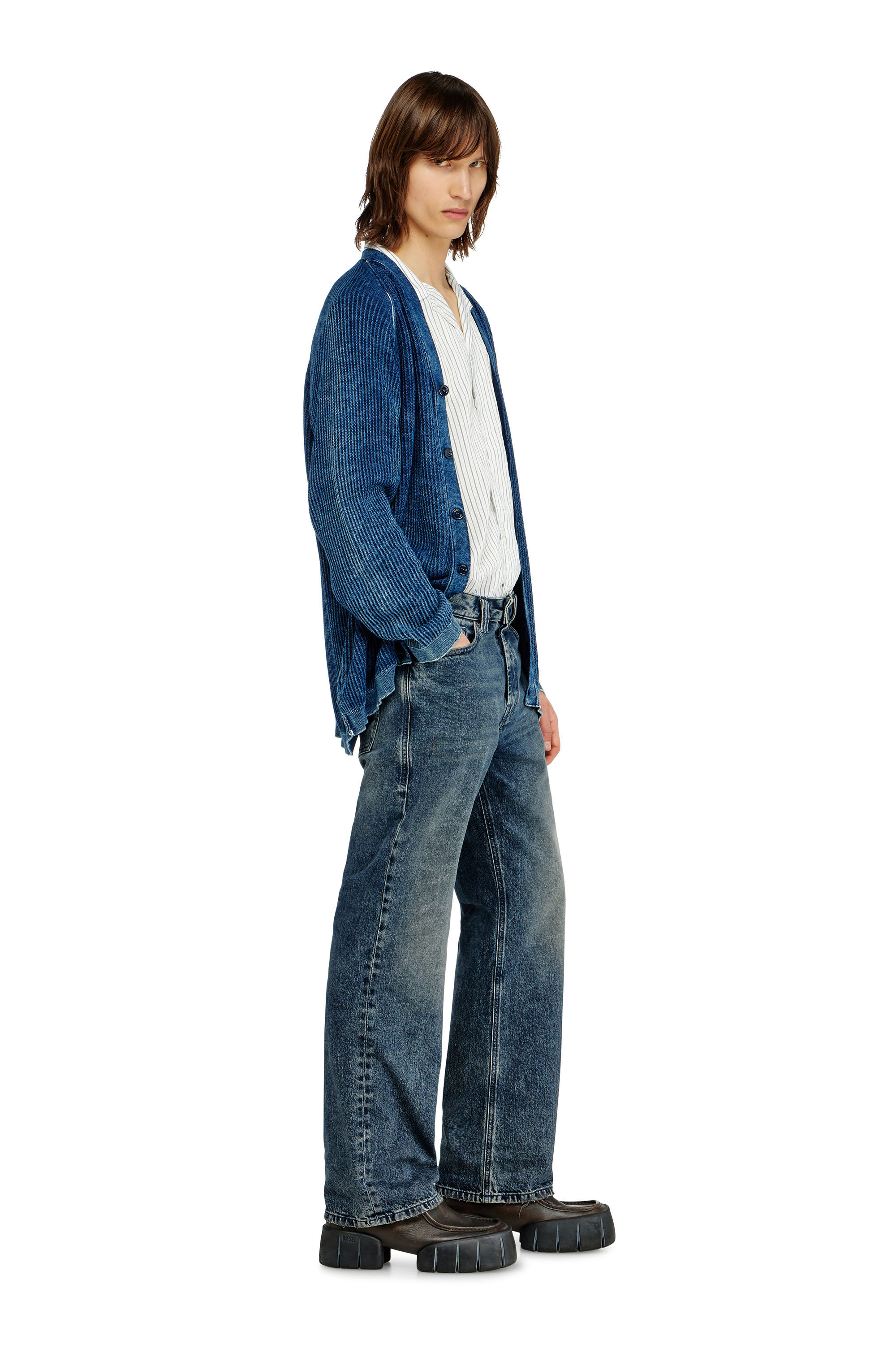 Diesel - Male's Relaxed Jeans 1980 D-Eeper 09N68, ダークブルー - 3