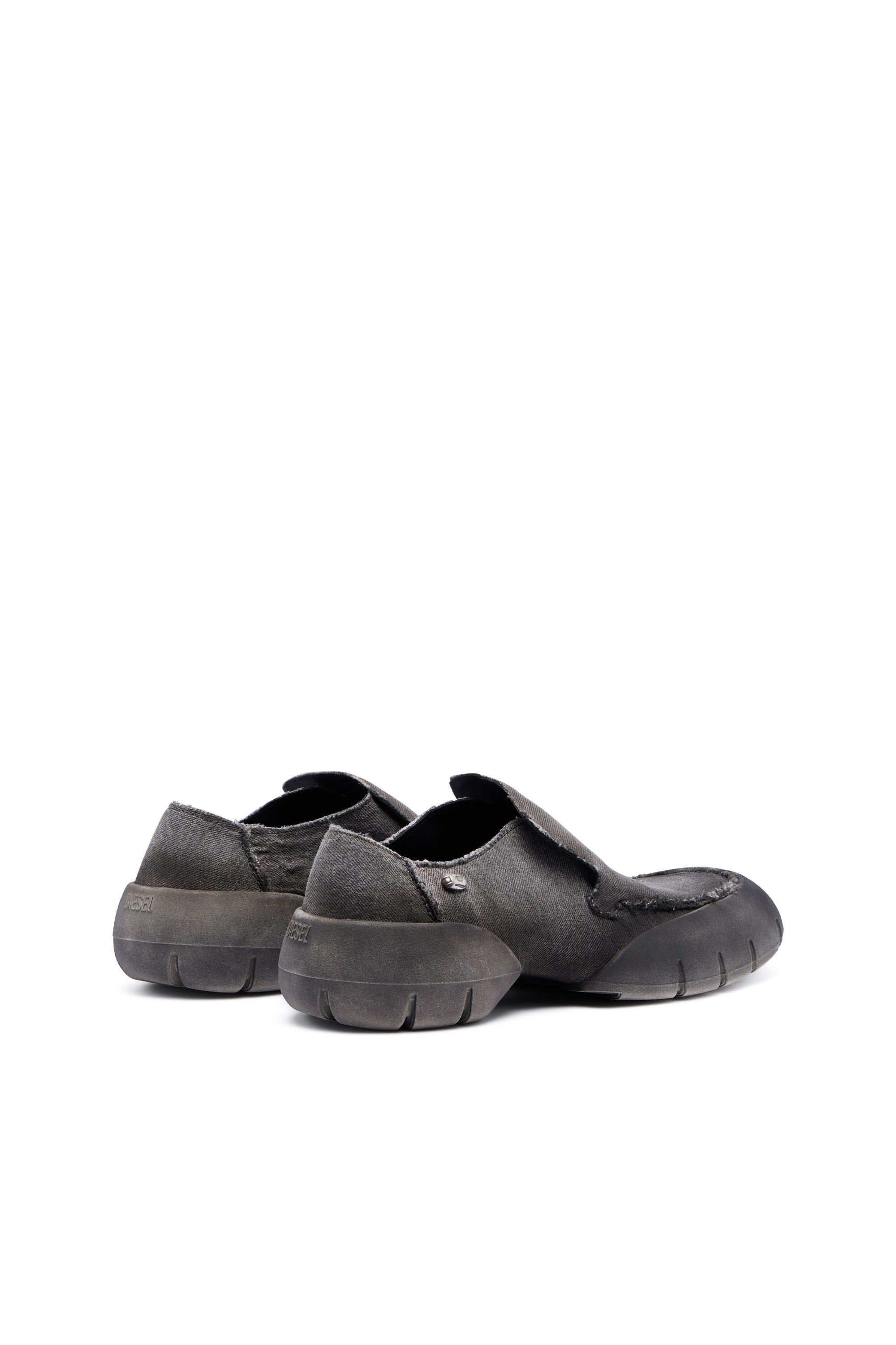 Diesel - D-MATHIEU SC, Male's D-Mathieu-Washed denim loafer with rubber sole in グレー - 3