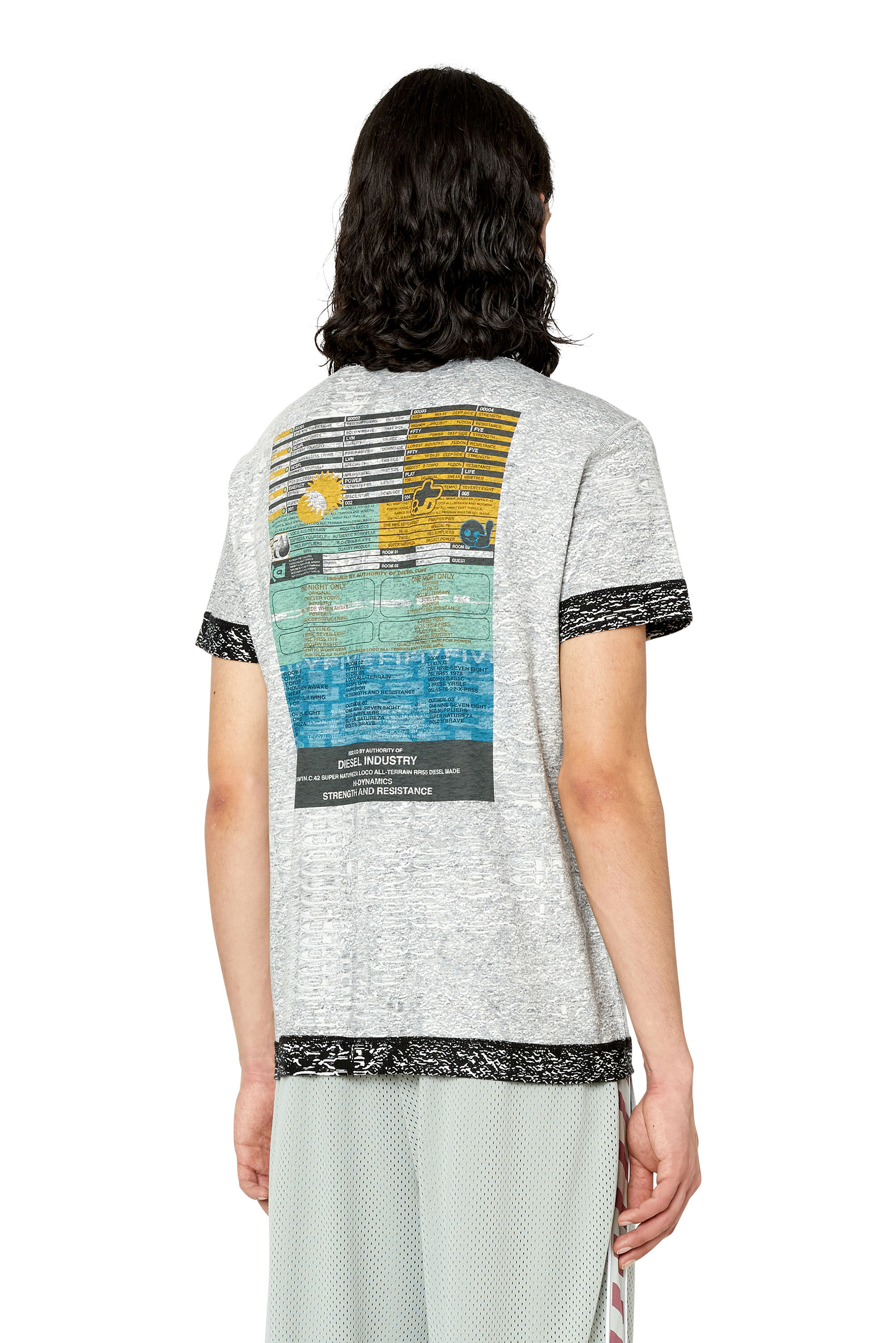 Diesel - T-INYSIDE, Male's Tシャツ 半そで オールオーバープリント in グレー - 5