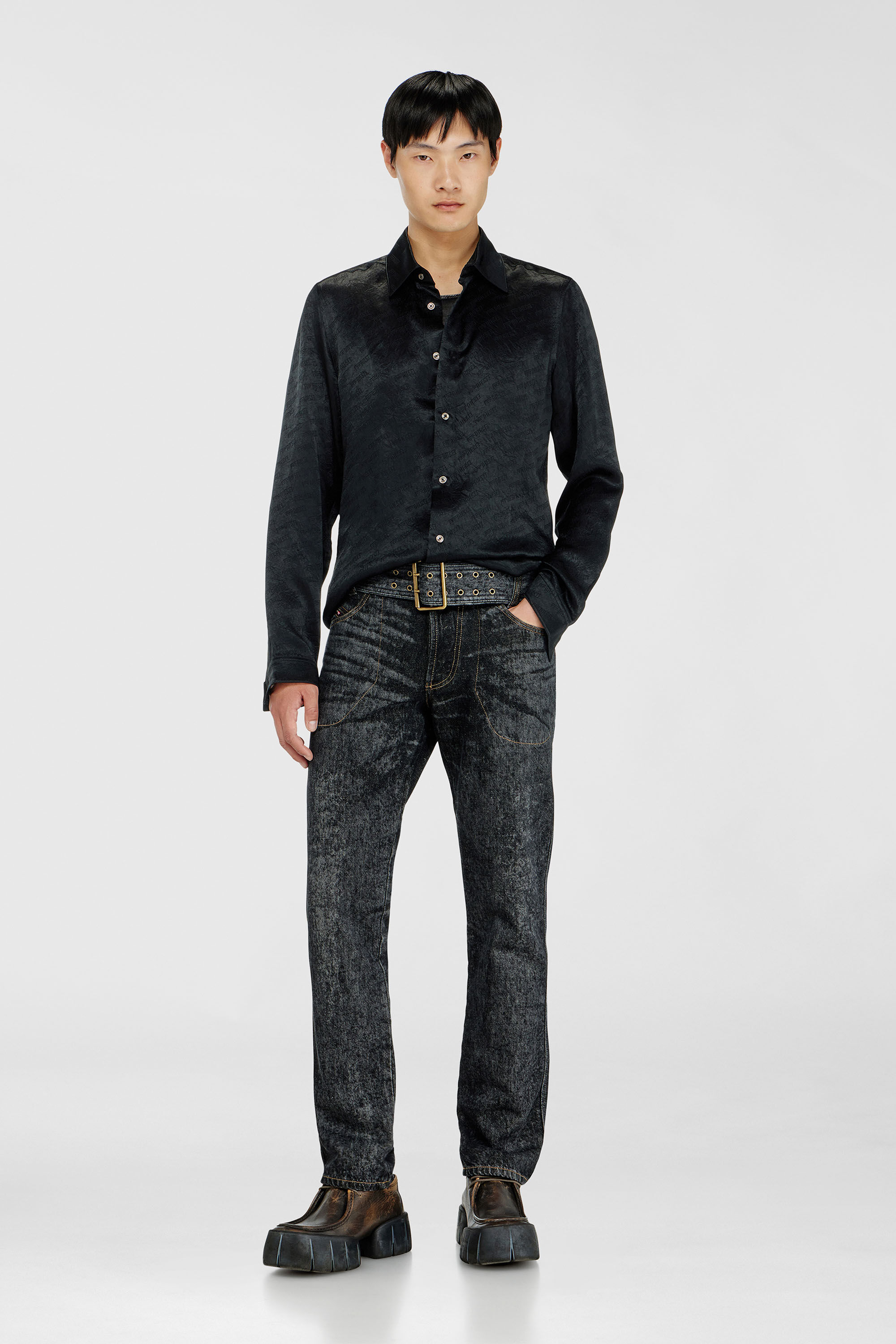 Diesel - S-KINNY-EFBZ, Male's シャツ in ブラック - 1