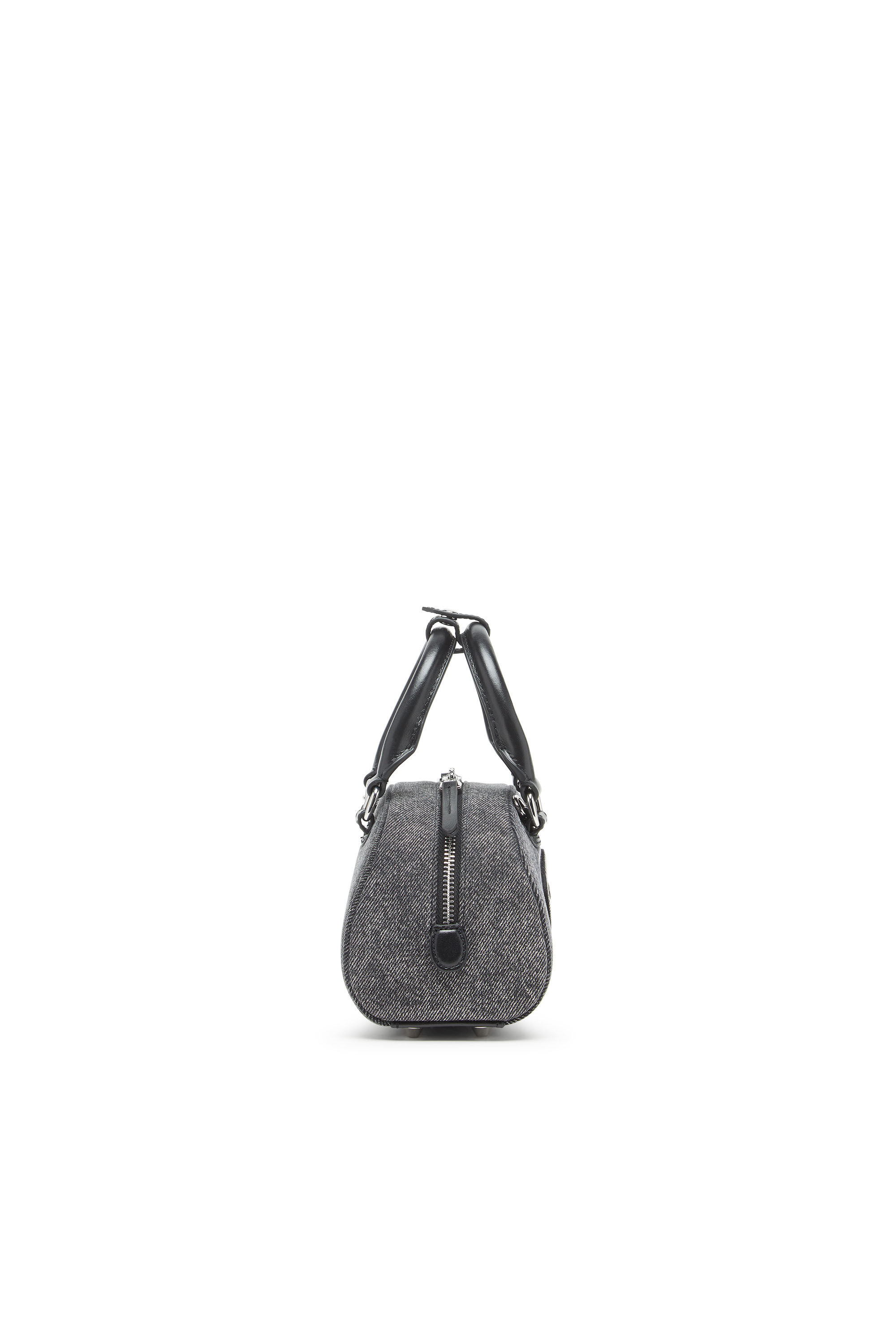 Diesel - 1DR DOME CROSSBODY, Female's 1DR Dome-Mini bowling bag in washed denim in グレー - 4