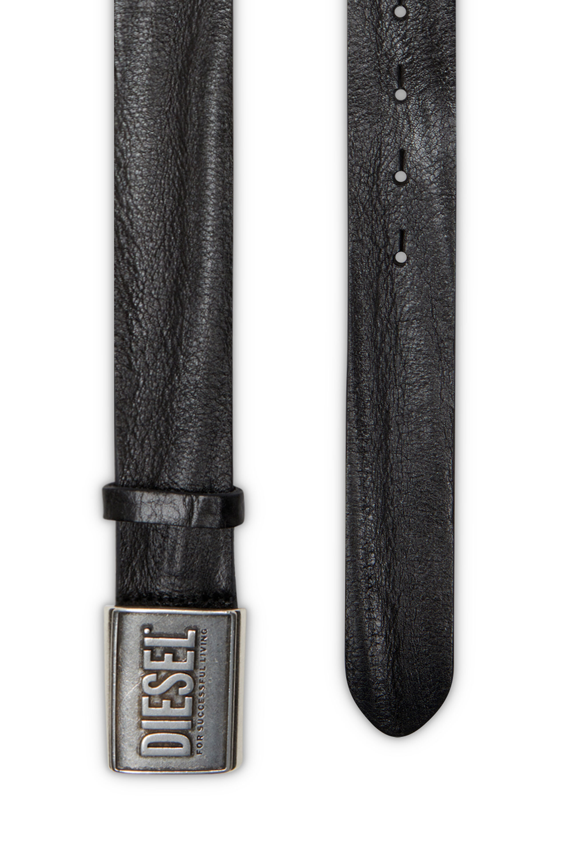tNULLUS BELTレザーベルト B-METAL BISCOTTO Leather belt 4 cm with logo plaque