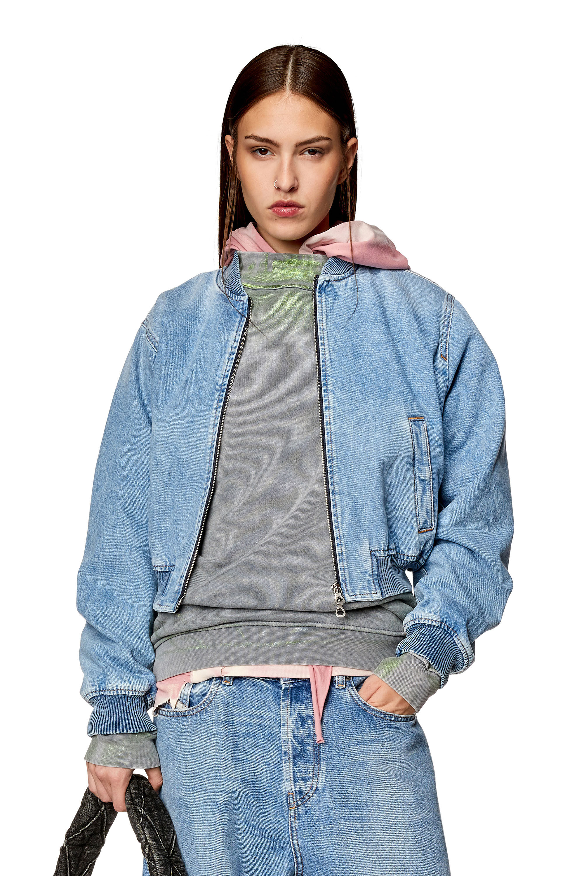 Diesel - DE-KIDDO, Female's Bomber jacket in denim in ライトブルー - 3