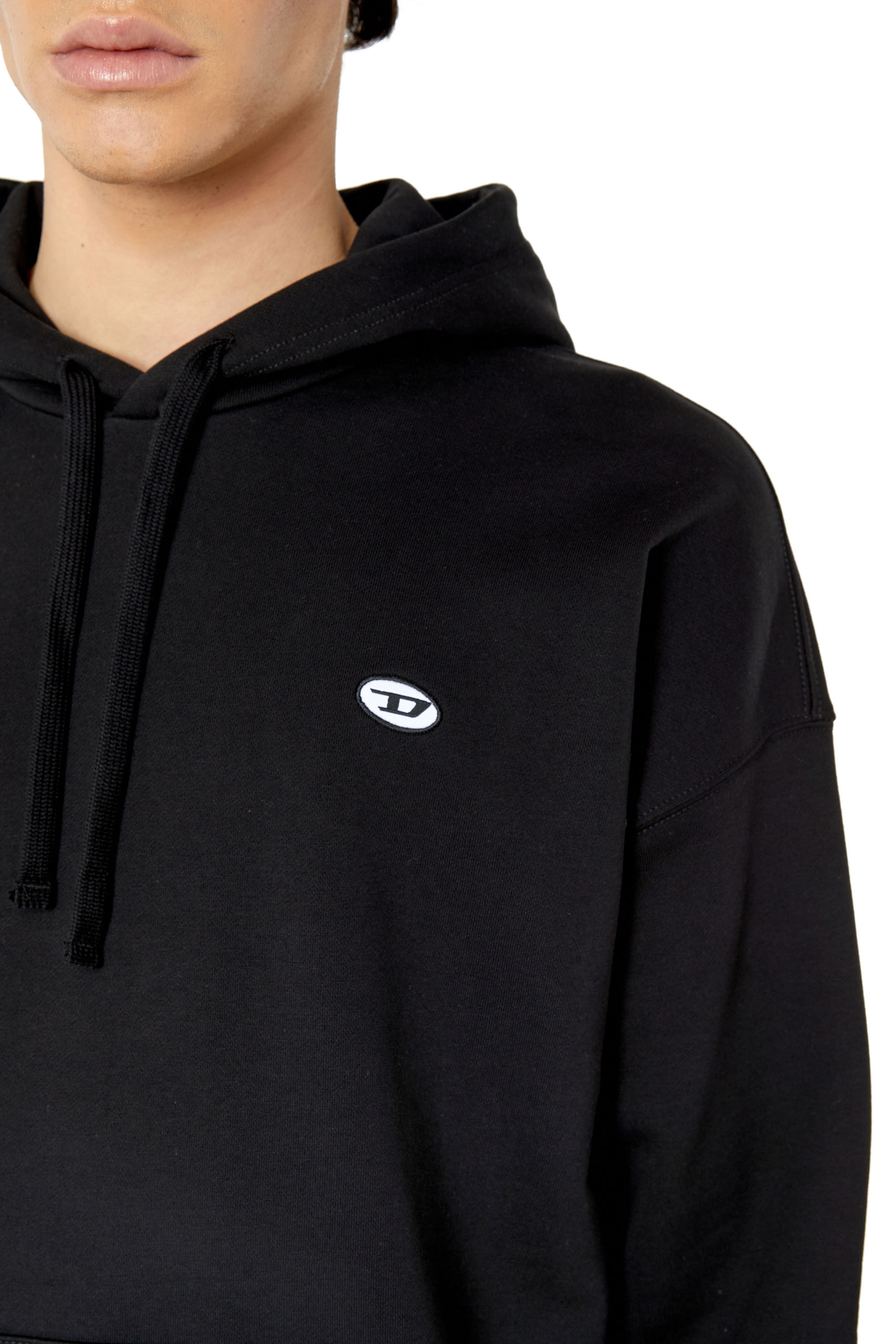 Diesel - S-ROB-HOOD-DOVAL-PJ, Male's Hoodie with oval D patch in ブラック - 4