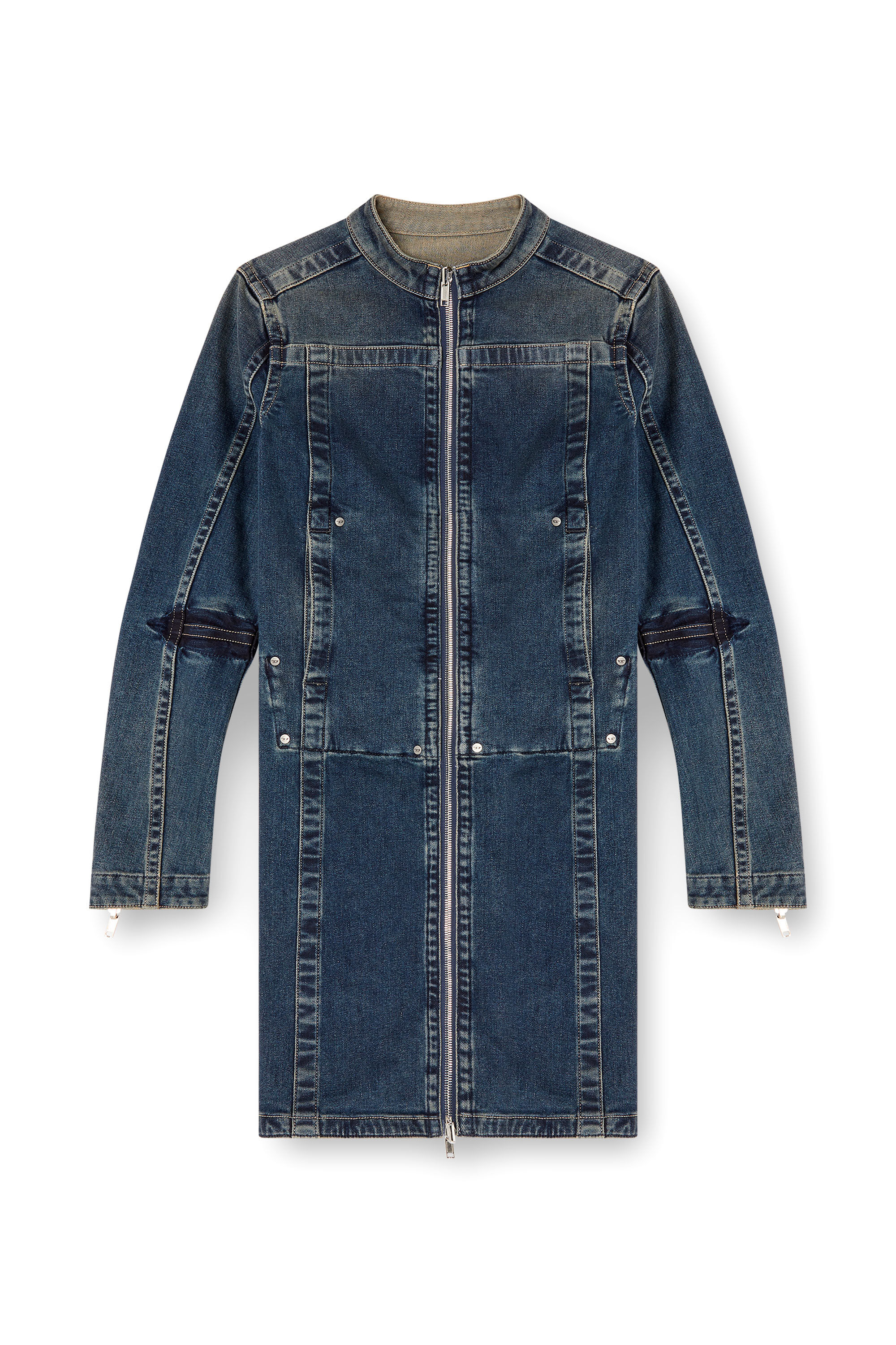 Diesel - DE-ROMI-RE, Female's Short dress in Rehab denim in ダークブルー - 2