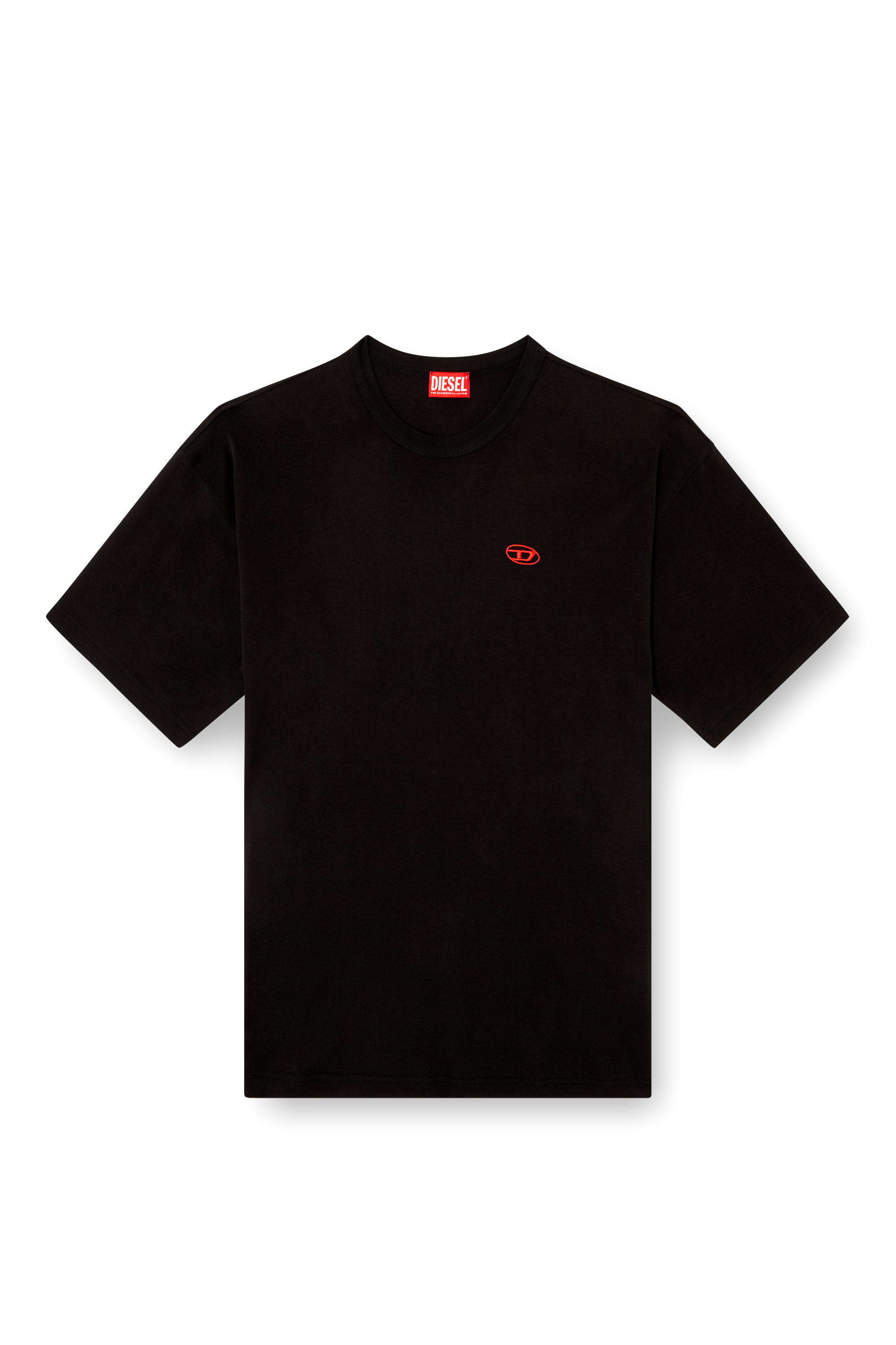Diesel - T-BOXT-T6, Male's T-shirt with red Oval D in ブラック - 2